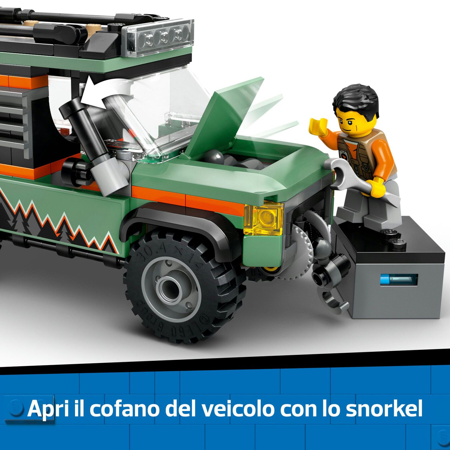 Lego city 60447 fuoristrada di montagna 4x4 - jeep giocattolo da costruire, giochi per bambini 6+ con 1 minifigure e accessori - LEGO CITY, Lego
