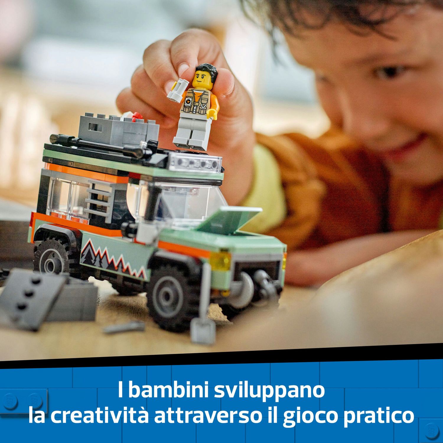Lego city 60447 fuoristrada di montagna 4x4 - jeep giocattolo da costruire, giochi per bambini 6+ con 1 minifigure e accessori - LEGO CITY, Lego