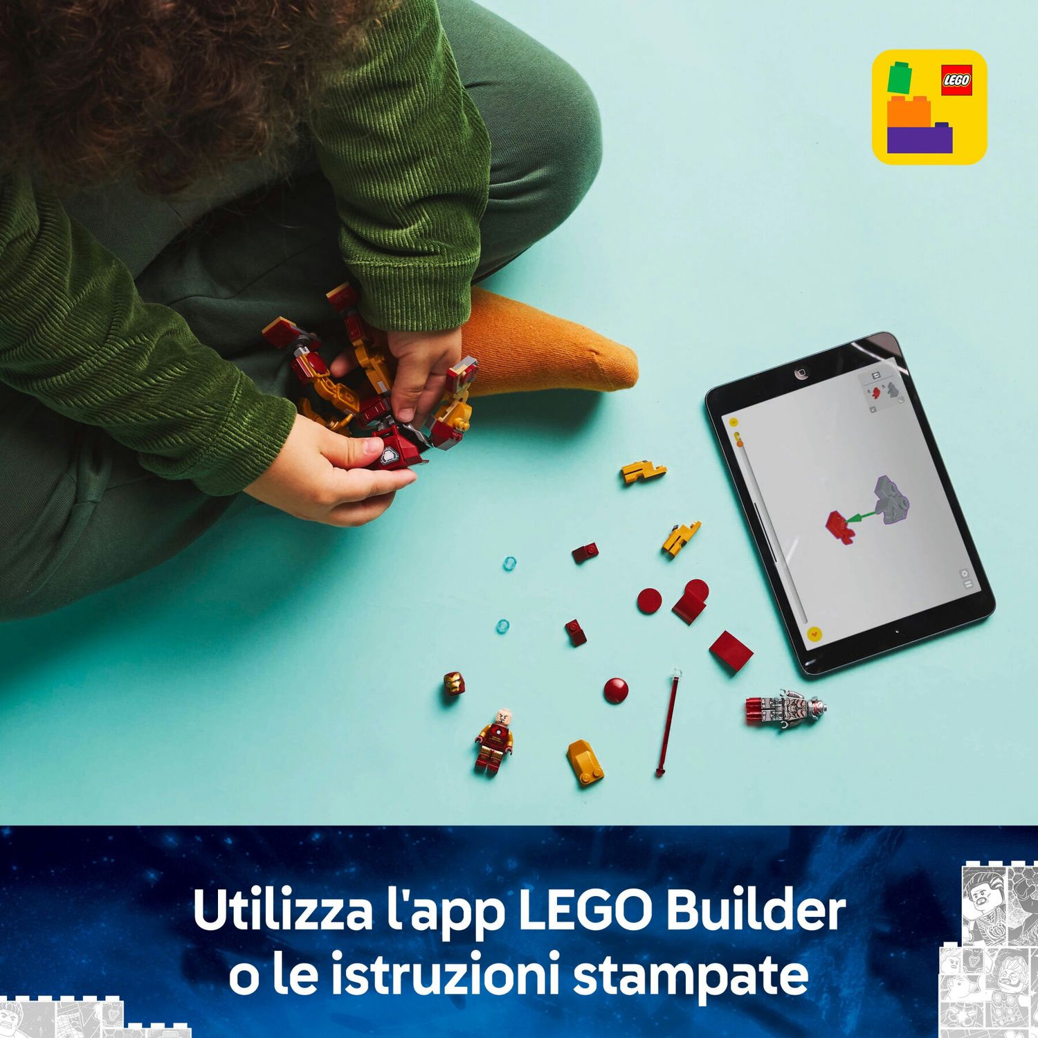 Lego marvel 76307 mech di iron man contro ultron - action figure giocattolo da costruire con 2 minifigure, gioco bambini 6+ - LEGO SUPER HEROES, Lego