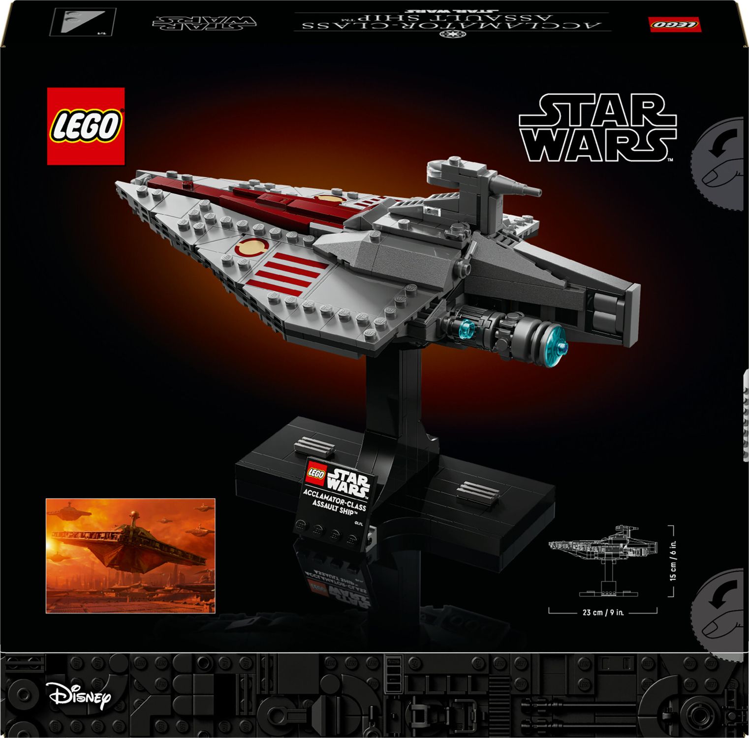 Lego star wars 75404 nave d'assalto classe acclamator, astronave da collezione con supporto, regalo per adulti, uomo e donna - LEGO® Star Wars™, Lego, Star Wars