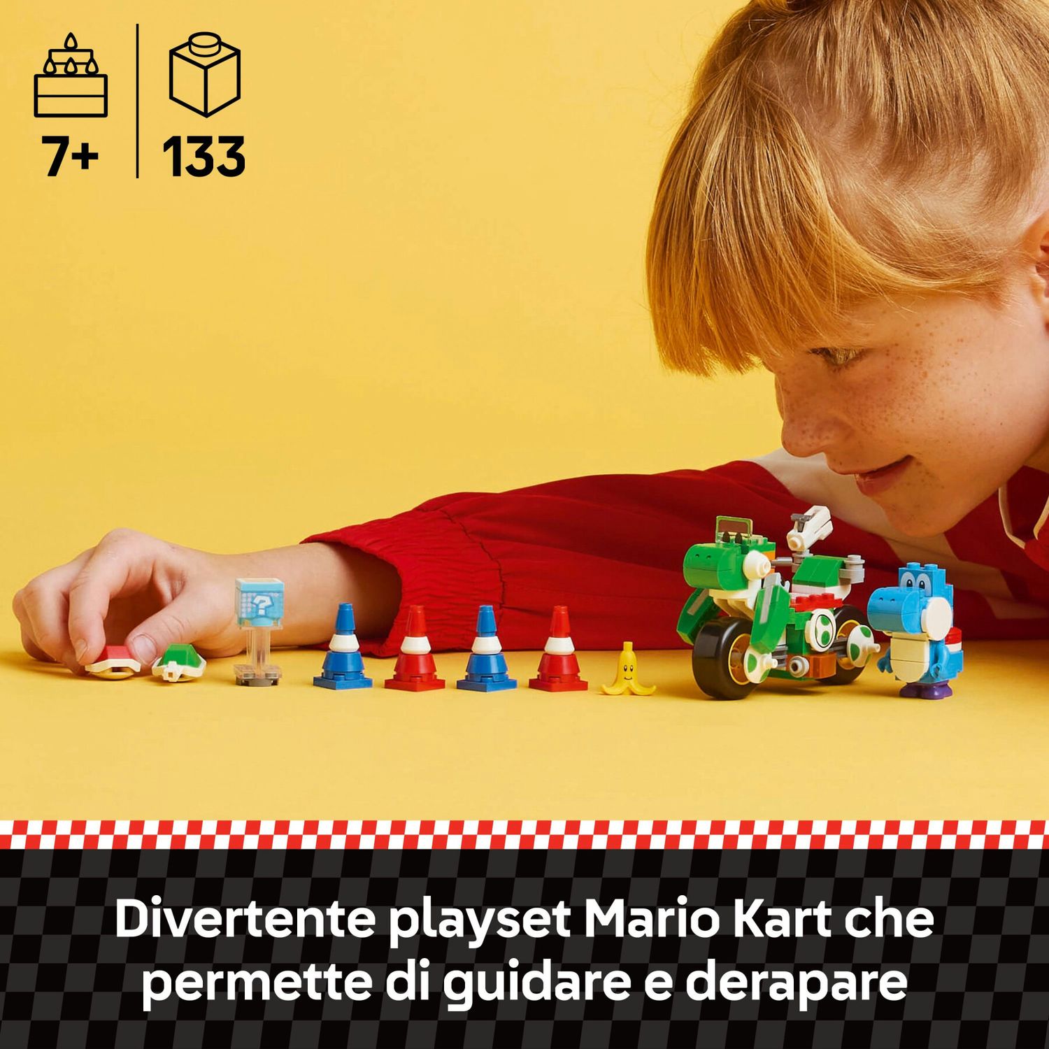Lego super mario 72031 mario kart : moto yoshi, giocattolo interattivo, giochi per bambini 7+, regalo nintendo da collezione - LEGO® Super Mario™, Lego