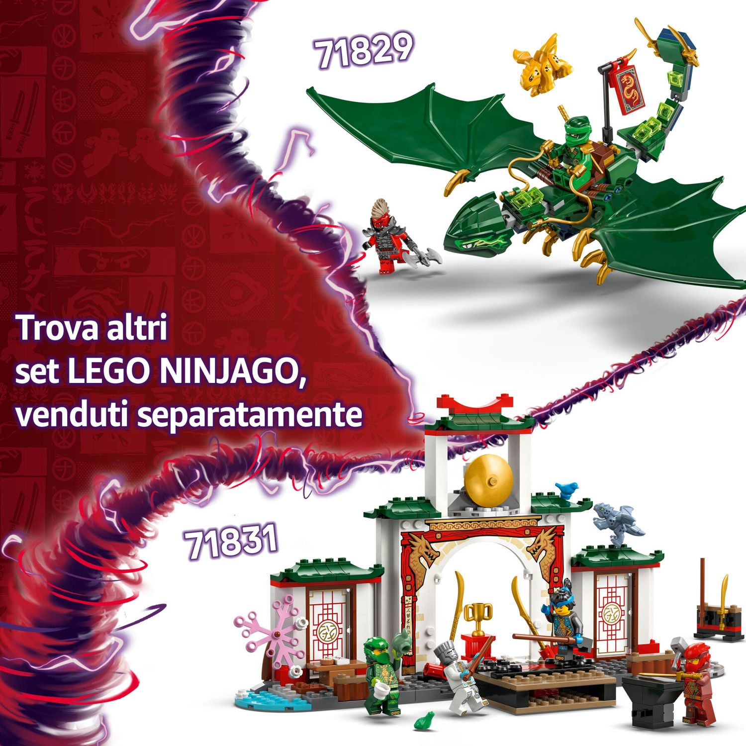 Lego ninjago drago della foresta verde di lloyd - giocattolo snodabile da costruire con 2 minifigure e armi, giochi bambini 6+ - LEGO NINJAGO, Lego