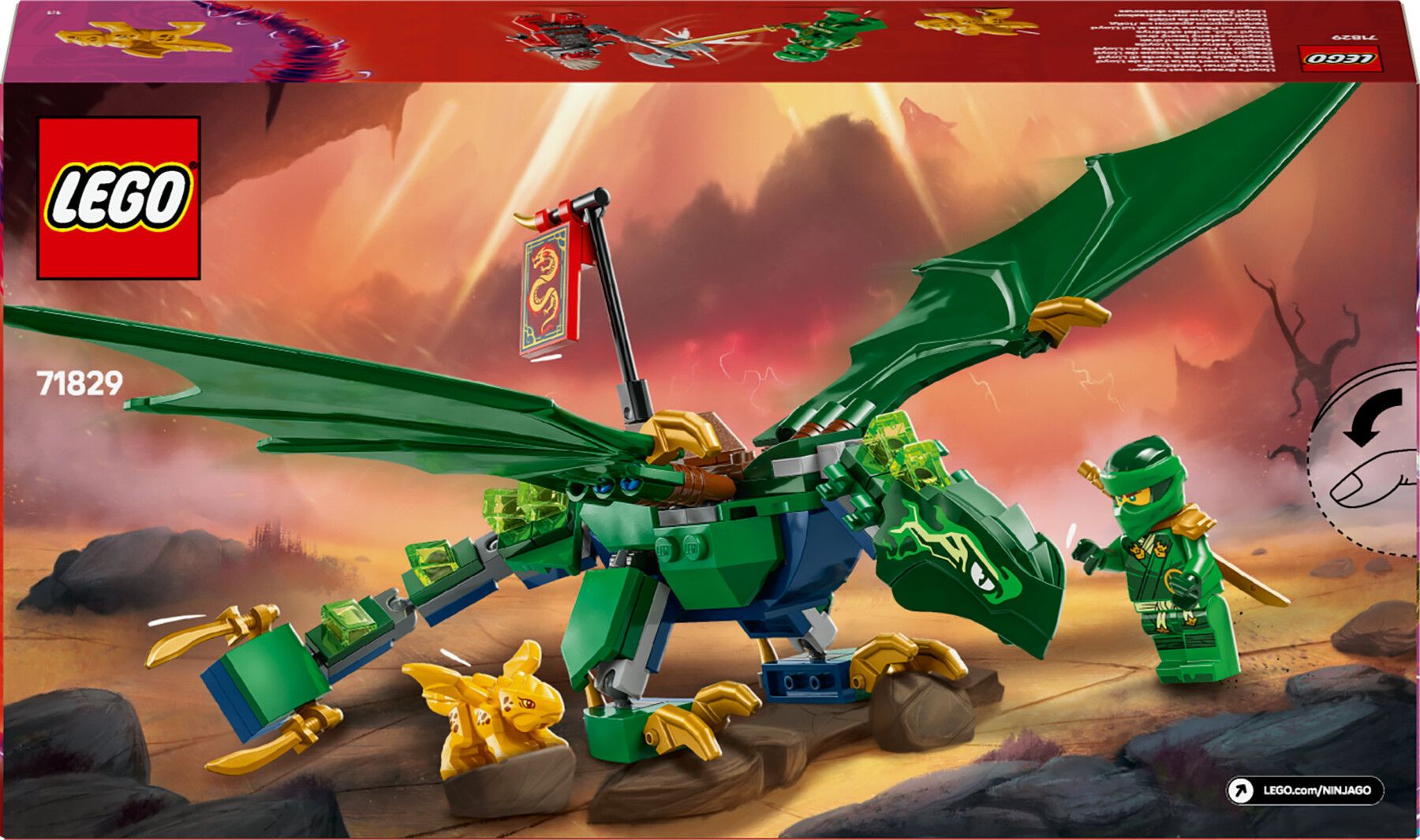 Lego ninjago drago della foresta verde di lloyd - giocattolo snodabile da costruire con 2 minifigure e armi, giochi bambini 6+ - LEGO NINJAGO, Lego