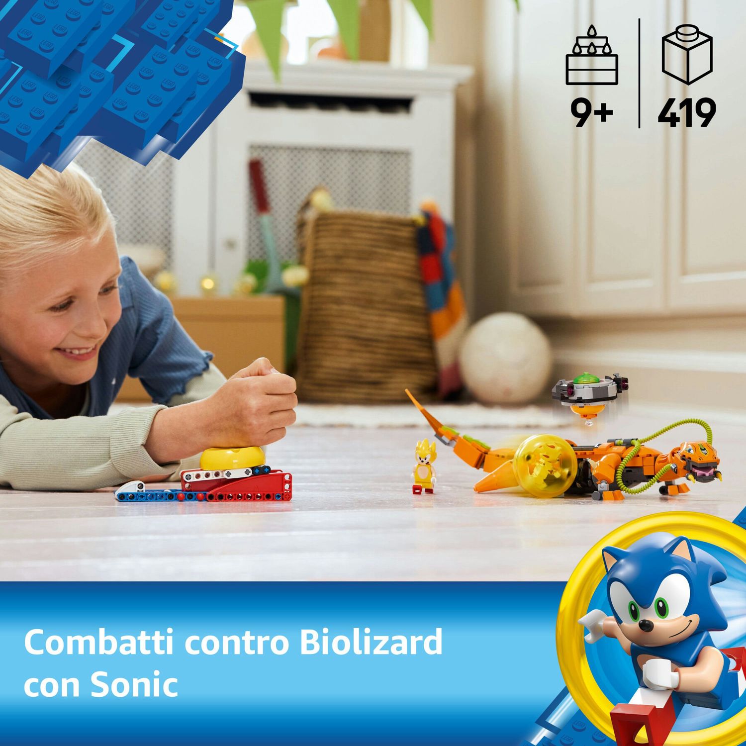 Lego sonic 77003 super shadow vs. biolizard, giochi d'azione per bambini 9+, personaggi e robot giocattolo, regalo per gamer - Sonic, Lego