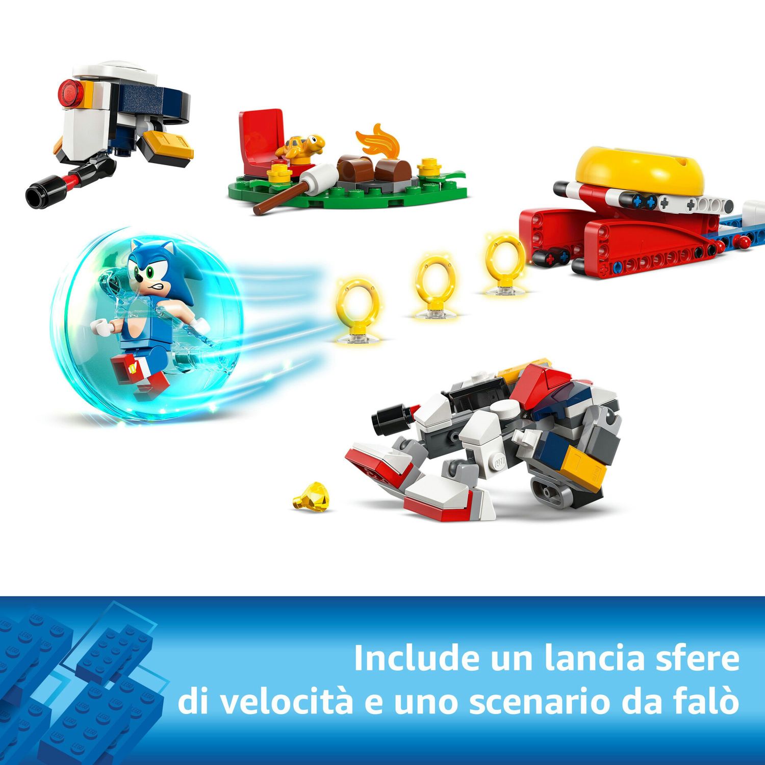 Lego sonic 77001 duello al falò di sonic, giochi per bambini e bambine 7+ con personaggi del videogioco, idea regalo per gamer - Sonic, Lego