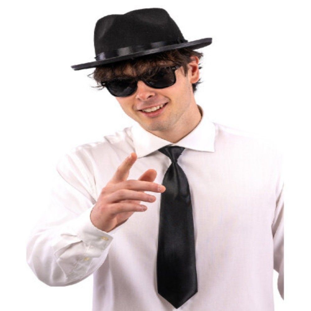 Set blues brothers  (cappello, occhiali, cravatta) - CARNIVAL TOYS