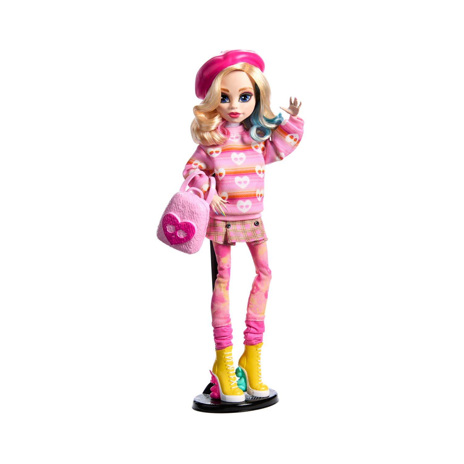 Monster high mercoledì - enid sinclair, bambola da collezione in abito rosa con accessori premium - Monster High