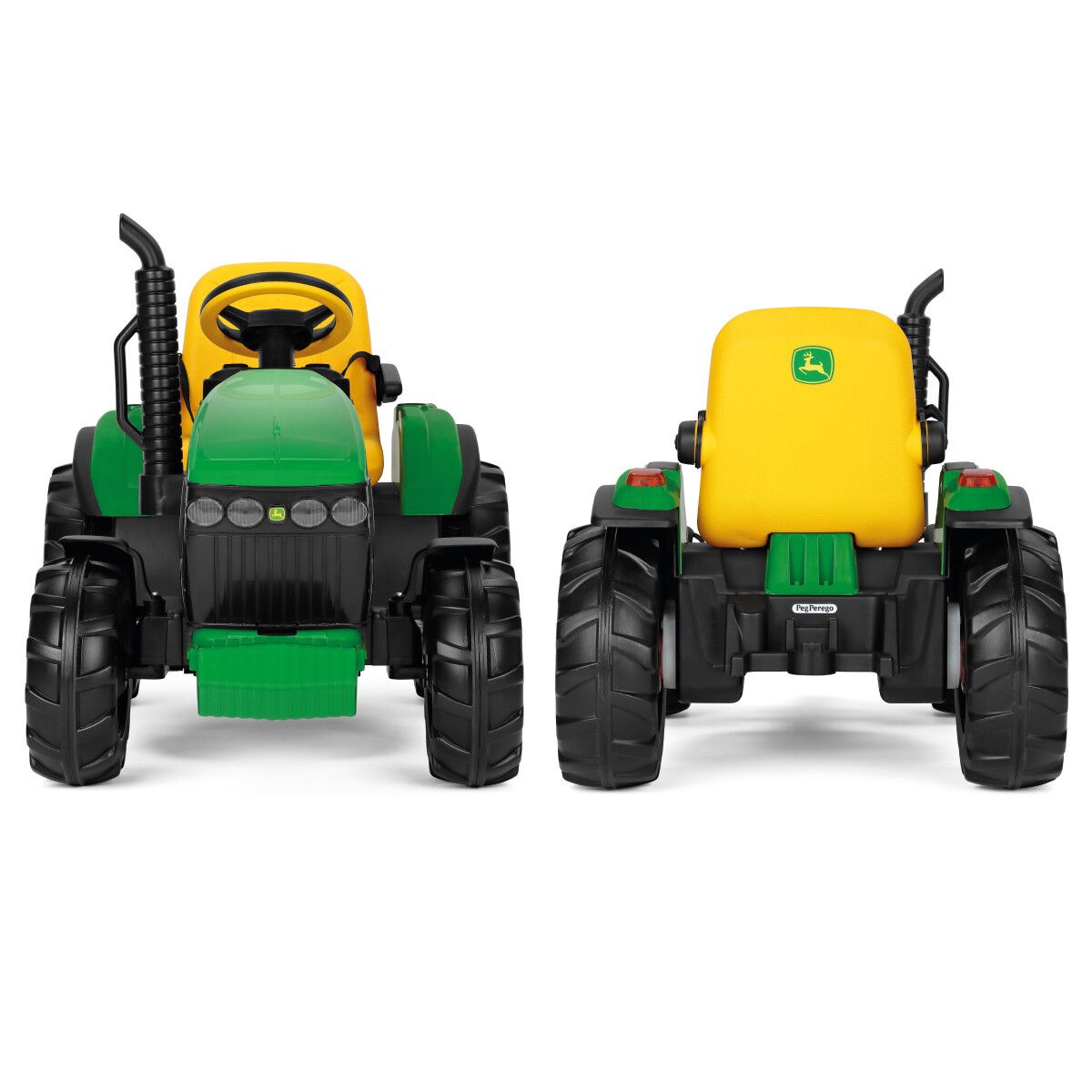 John deere rc tractor trattore elettrico con telecomando radio e rimorchio 1-8 anni - Peg Perego