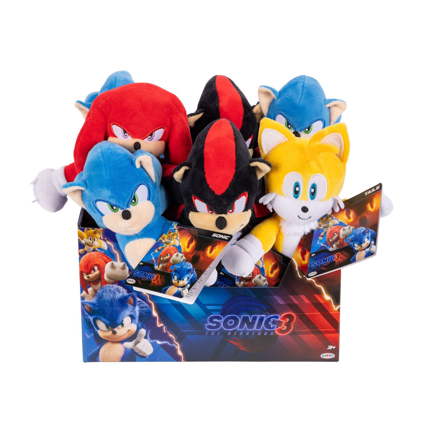 Sonic 3 movie peluche 23 cm (sonic, tails, knuckles, shadow – venduti separatamente) - Sonic
