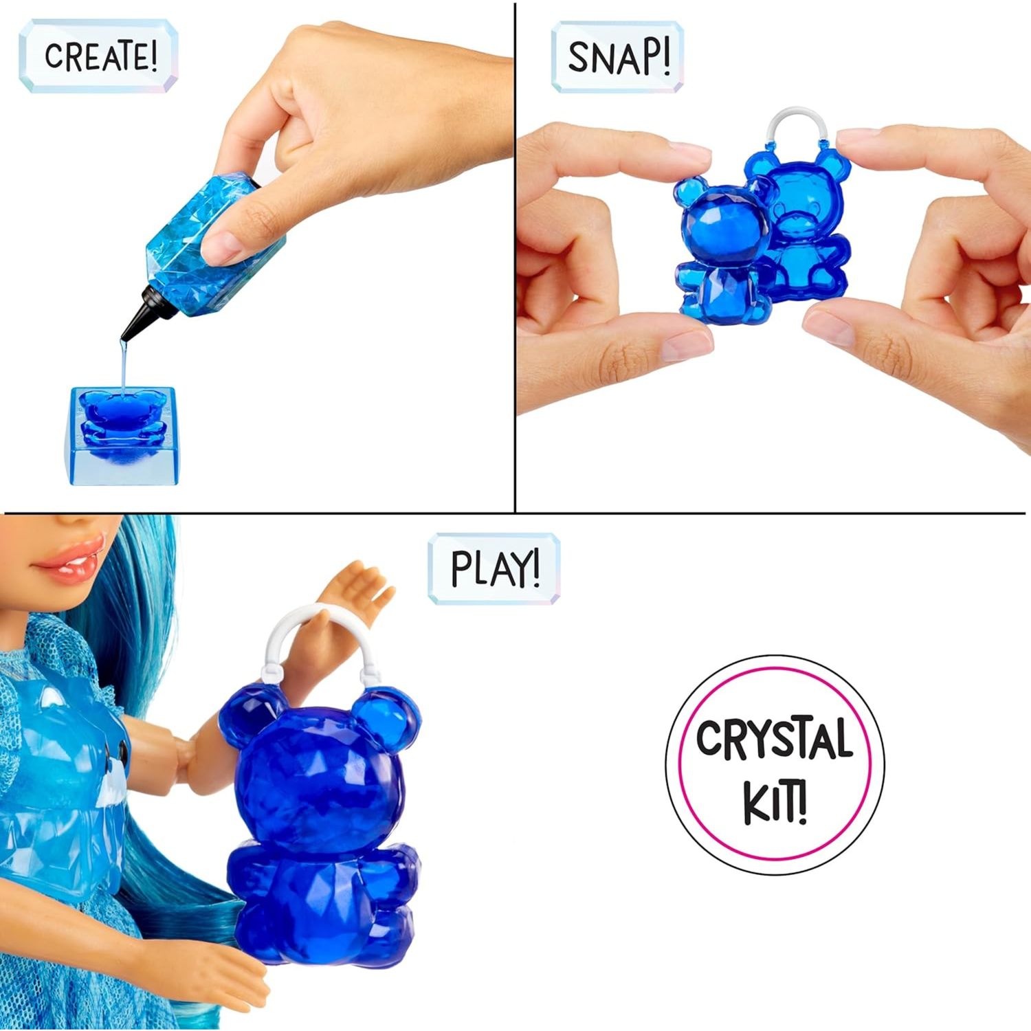 Rainbow high creative crystals skyler - bambola fashion arcobaleno da 28 cm con kit per accessori di cristallo, anello per te, fai da te - Rainbow High