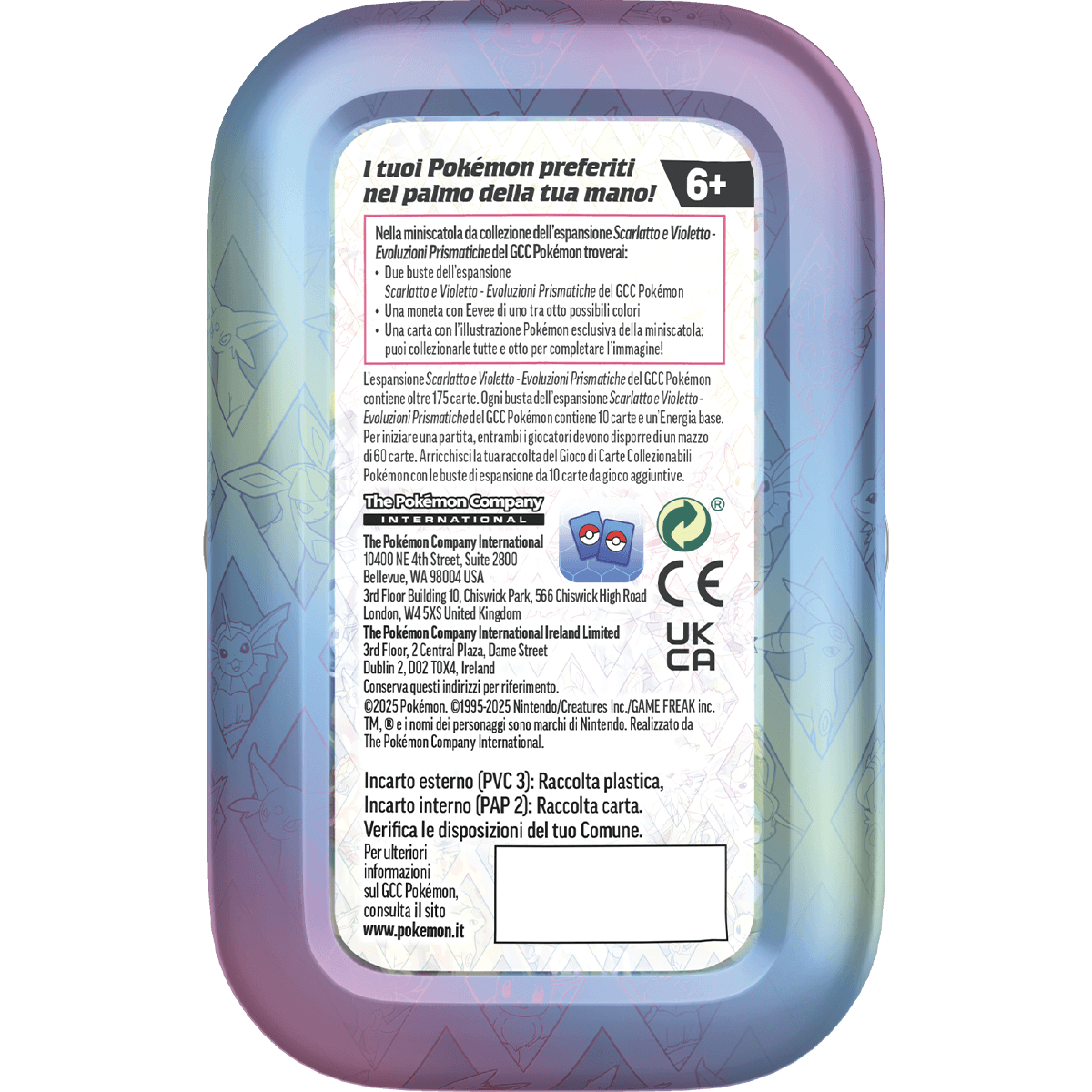 Pokémon miniscatola da collezione dell’espansione scarlatto e violetto - evoluzioni prismatiche - POKEMON