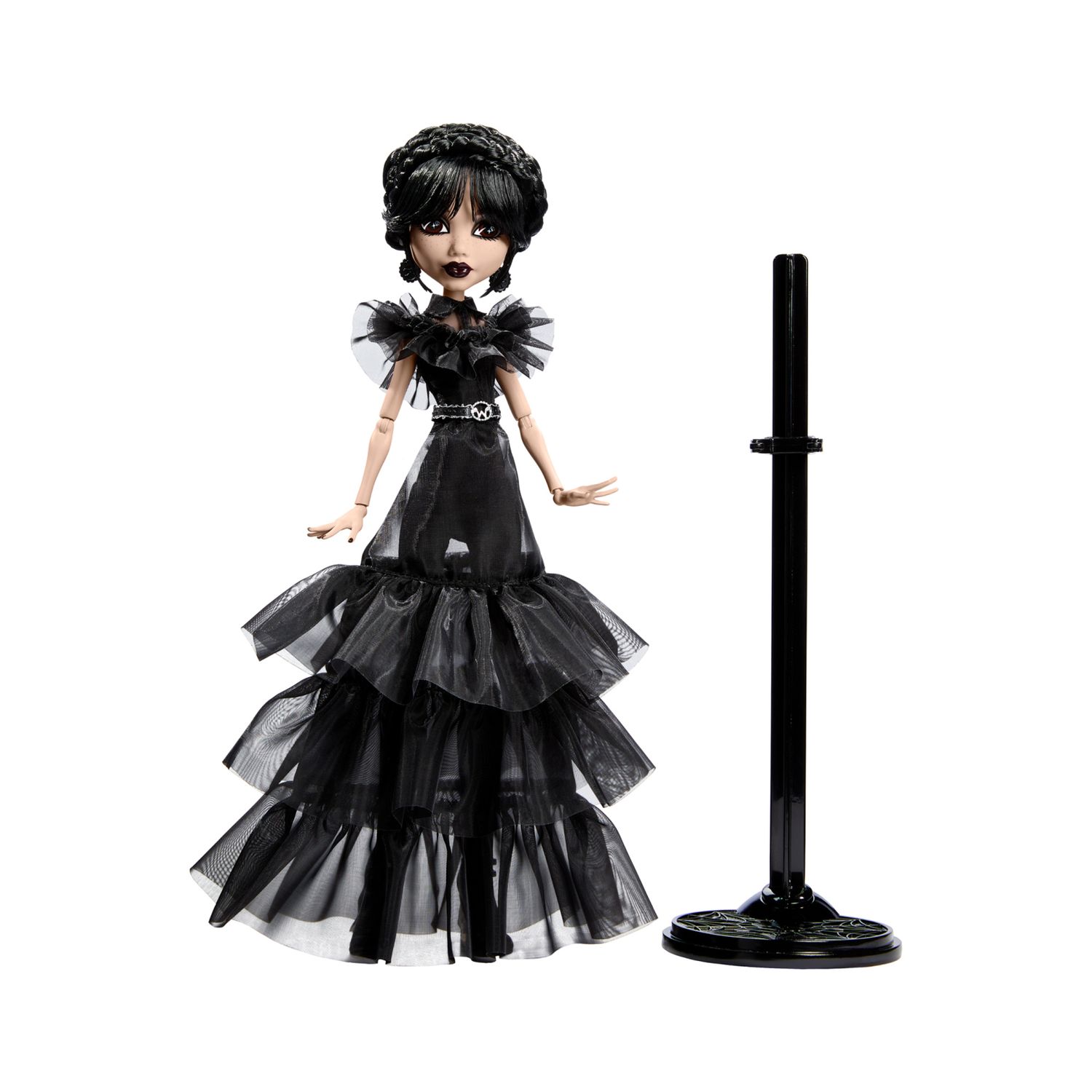 Monster high mercoledì - rave'n mercoledì, bambola da collezione in abito nero dallo stile gotico - Monster High