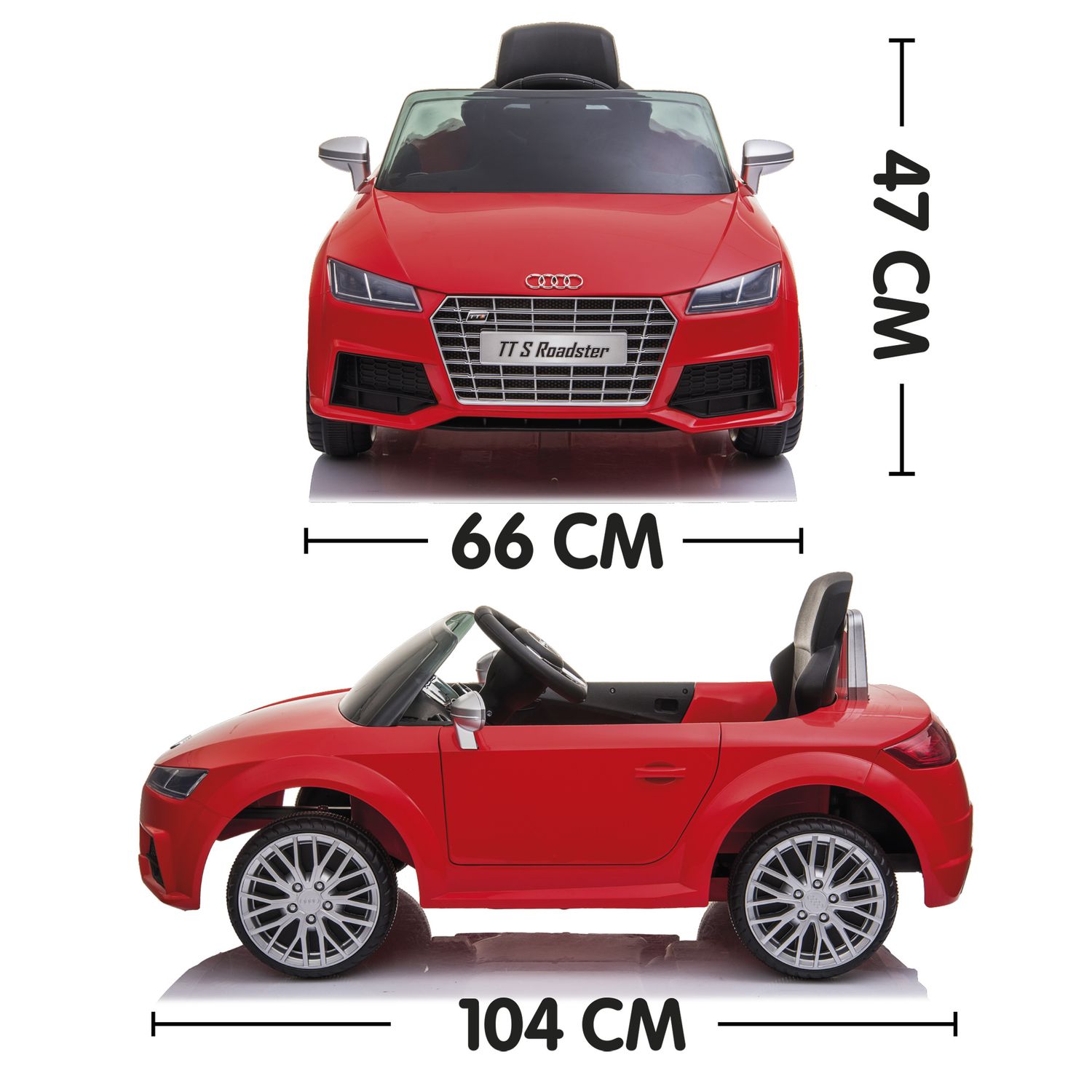 Audi tt s roadster 12v per bambini - auto elettrica con batteria al litio, telecomando e luci funzionanti -3+ - SUN&SPORT