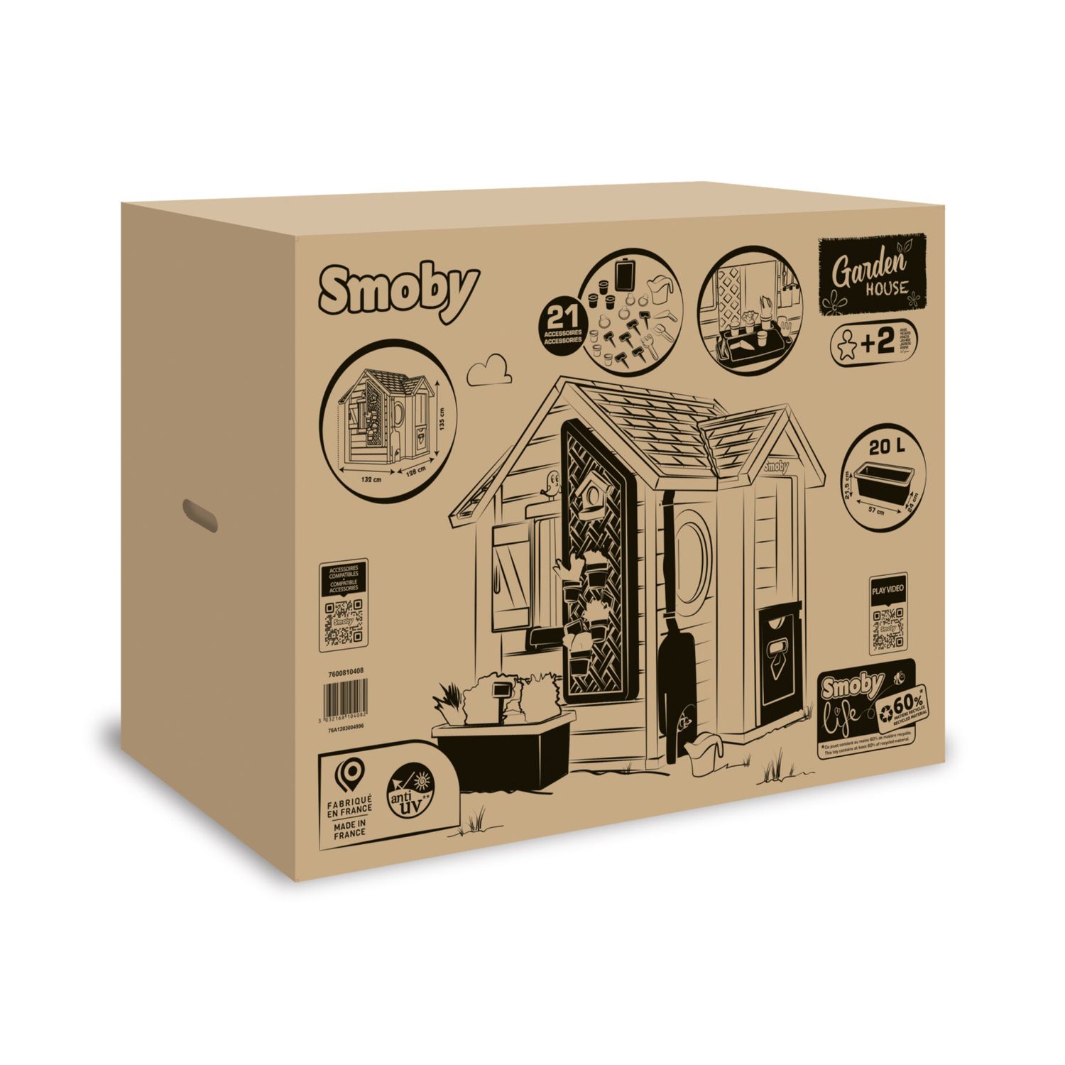 Smoby – casetta garden house con accessori giardinaggio - smoby life - SMOBY