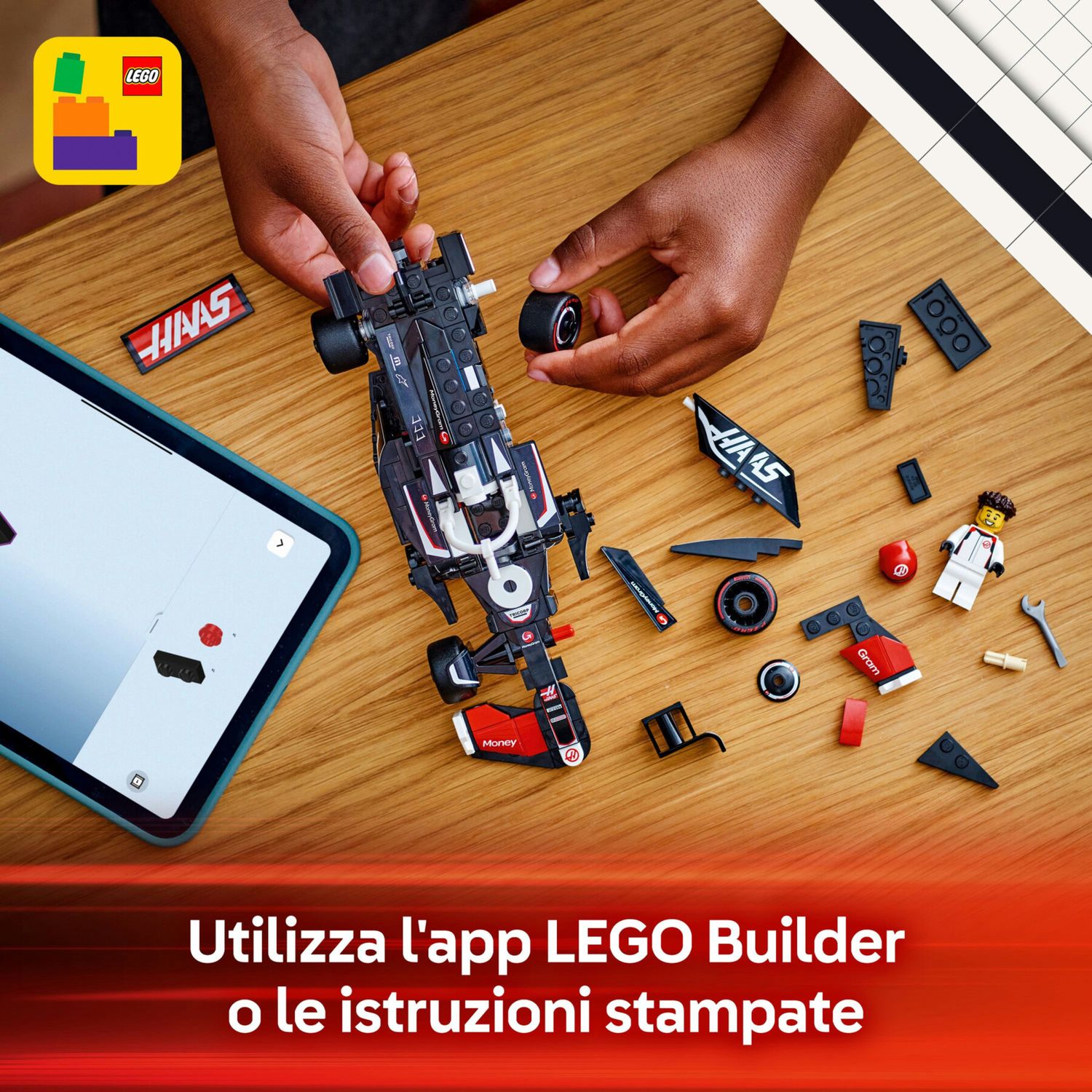 Lego speed champions 77250 auto da corsa moneygram haas f1 team vf-24 macchina giocattolo con minifigure per bambini 10+ - LEGO SPEED CHAMPIONS, Lego