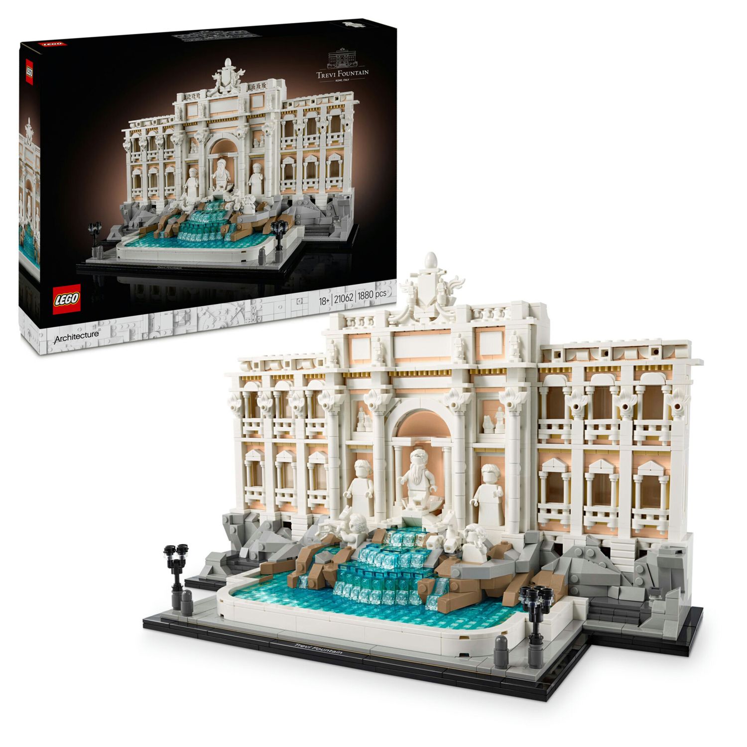 Lego architecture 21062 fontana di trevi - kit modellismo di monumenti fai da te per adulti da collezione, regalo uomo o donna - LEGO ARCHITECTURE, Lego