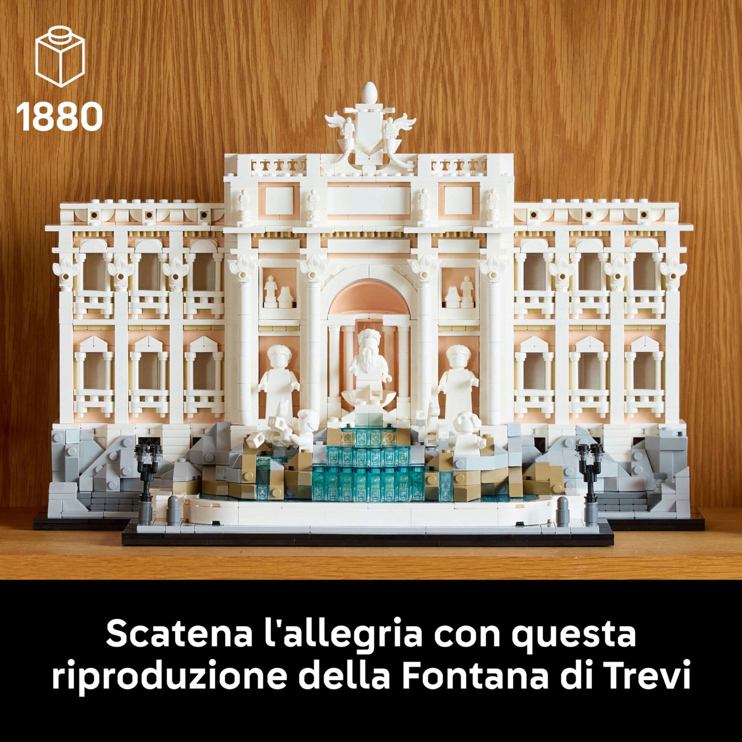 Lego architecture 21062 fontana di trevi - kit modellismo di monumenti fai da te per adulti da collezione, regalo uomo o donna - LEGO ARCHITECTURE, Lego