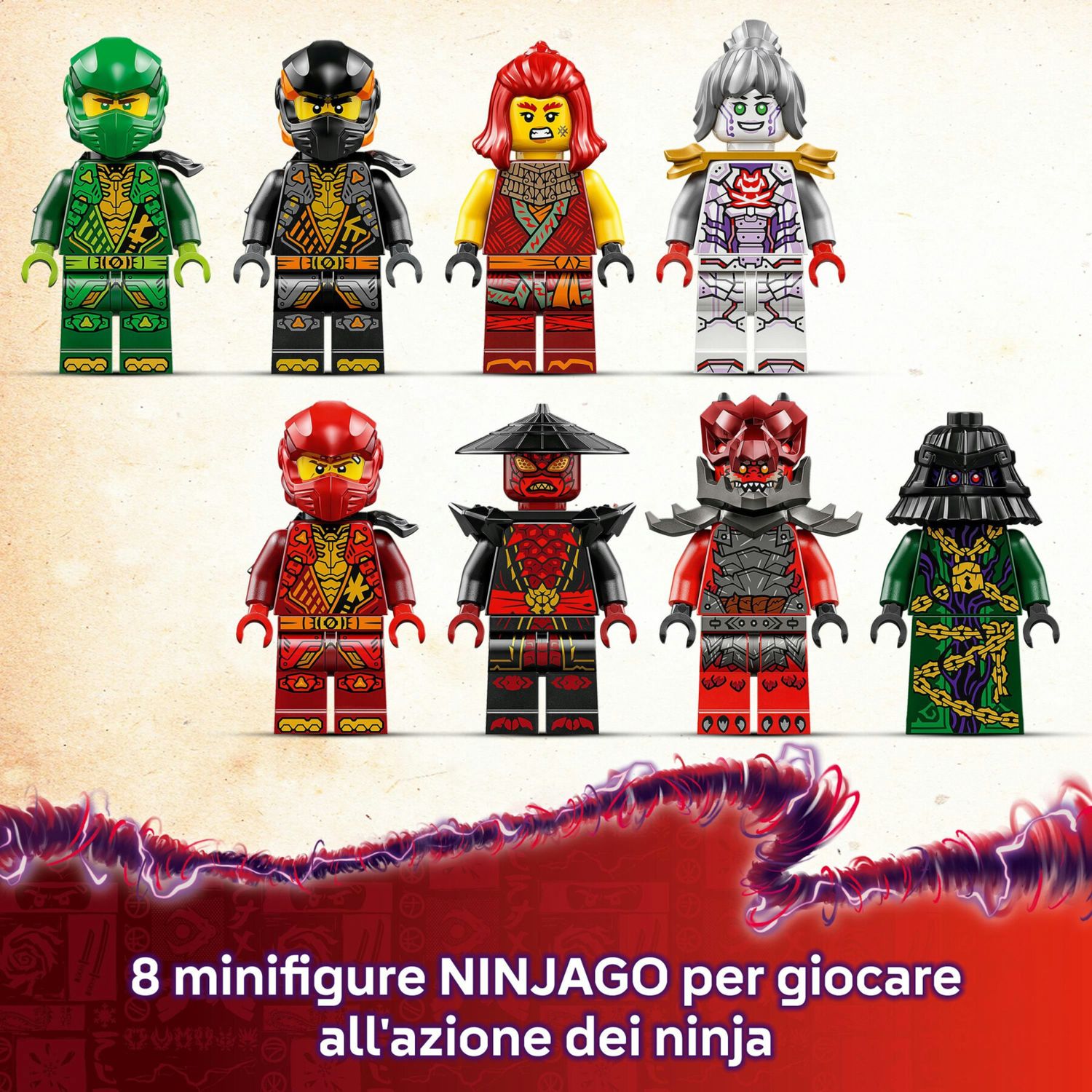 Lego ninjago 71836 l’arco dragone della concentrazione, giocattolo con drago, 8 figure e spinner spinjitzu, giochi bambini 9+ - LEGO NINJAGO, Lego