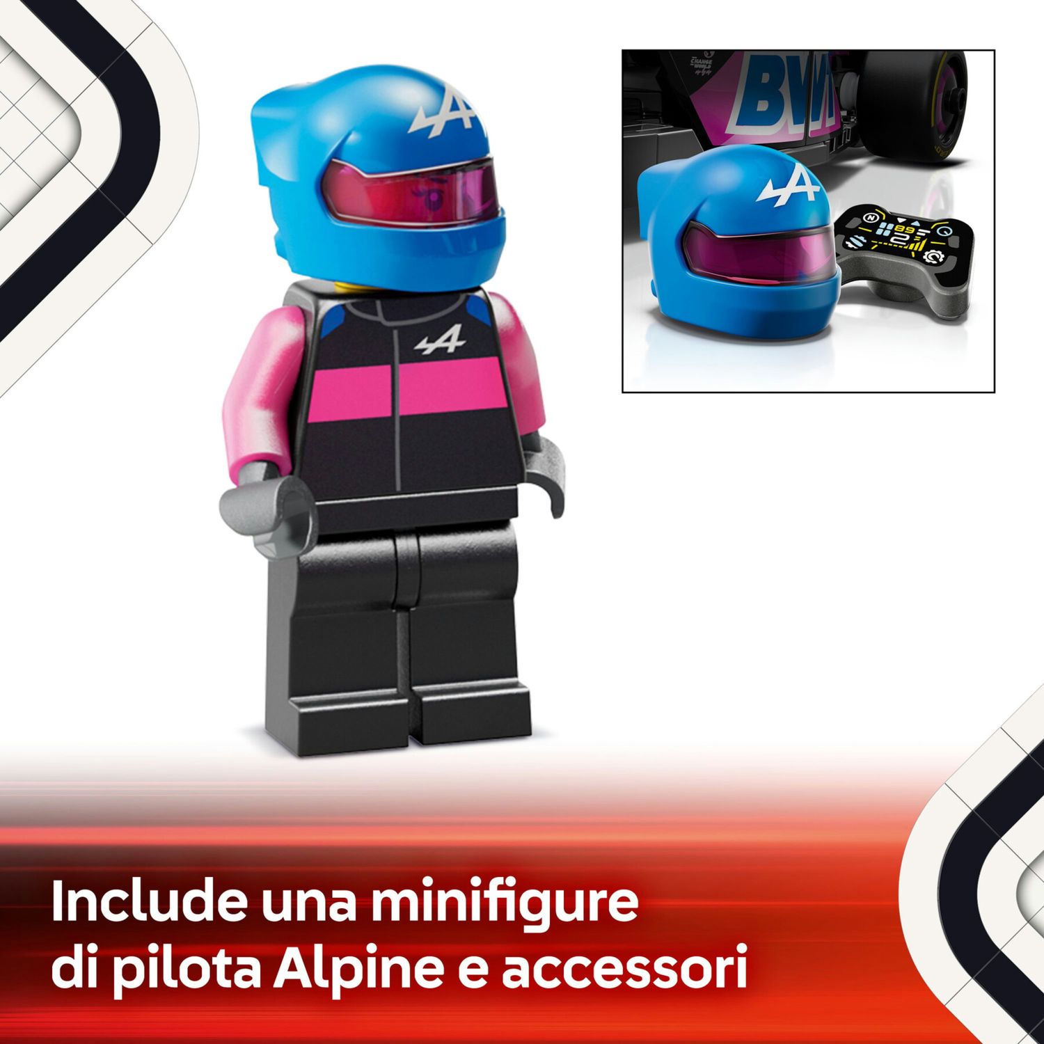 Lego speed champions 77248 auto da corsa bwt alpine f1 team a524 macchina giocattolo da collezione con minifigure, bambini 10+ - LEGO SPEED CHAMPIONS, Lego