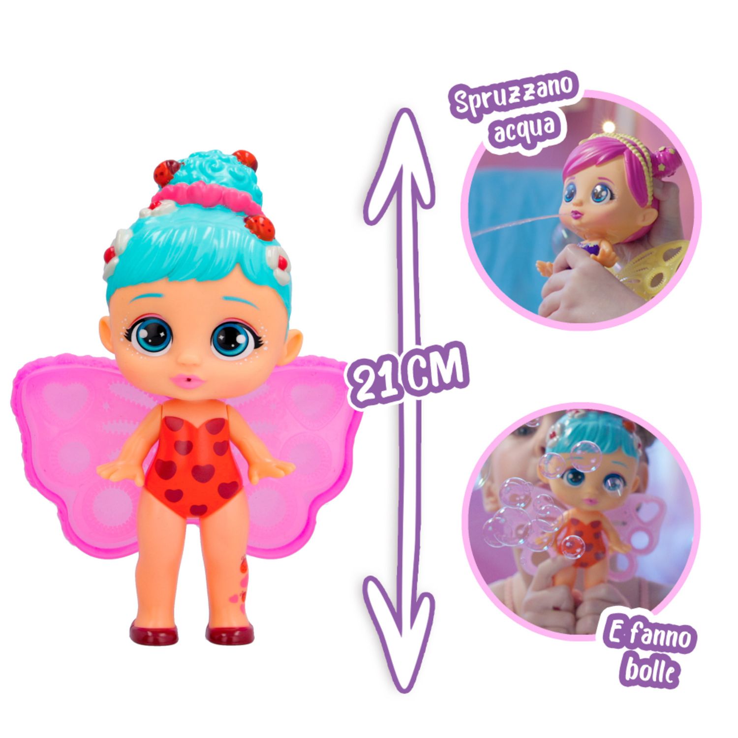 Bloopies fairies magic bubbles - bambole per bagnetto che fanno bolle - assortita - BLOOPIES