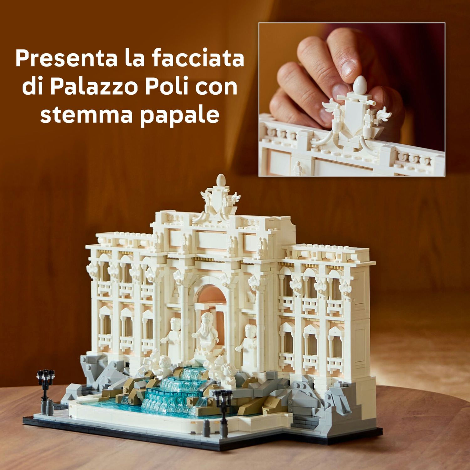 Lego architecture 21062 fontana di trevi - kit modellismo di monumenti fai da te per adulti da collezione, regalo uomo o donna - LEGO ARCHITECTURE, Lego