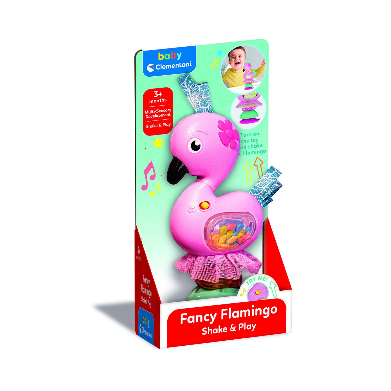 Baby clementoni - fancy flamingo shake & play - 17492 - BABY CLEMENTONI