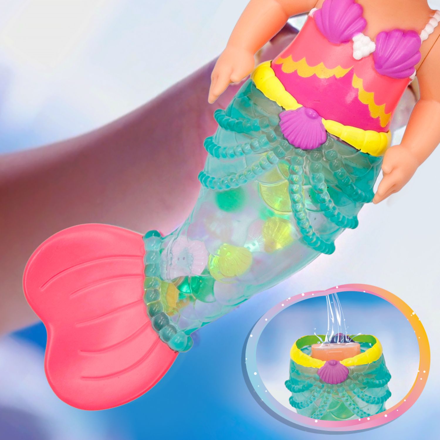 Bloopies shimmer mermaids, bambole bagnetto di sirenette che spruzzano acqua - BLOOPIES