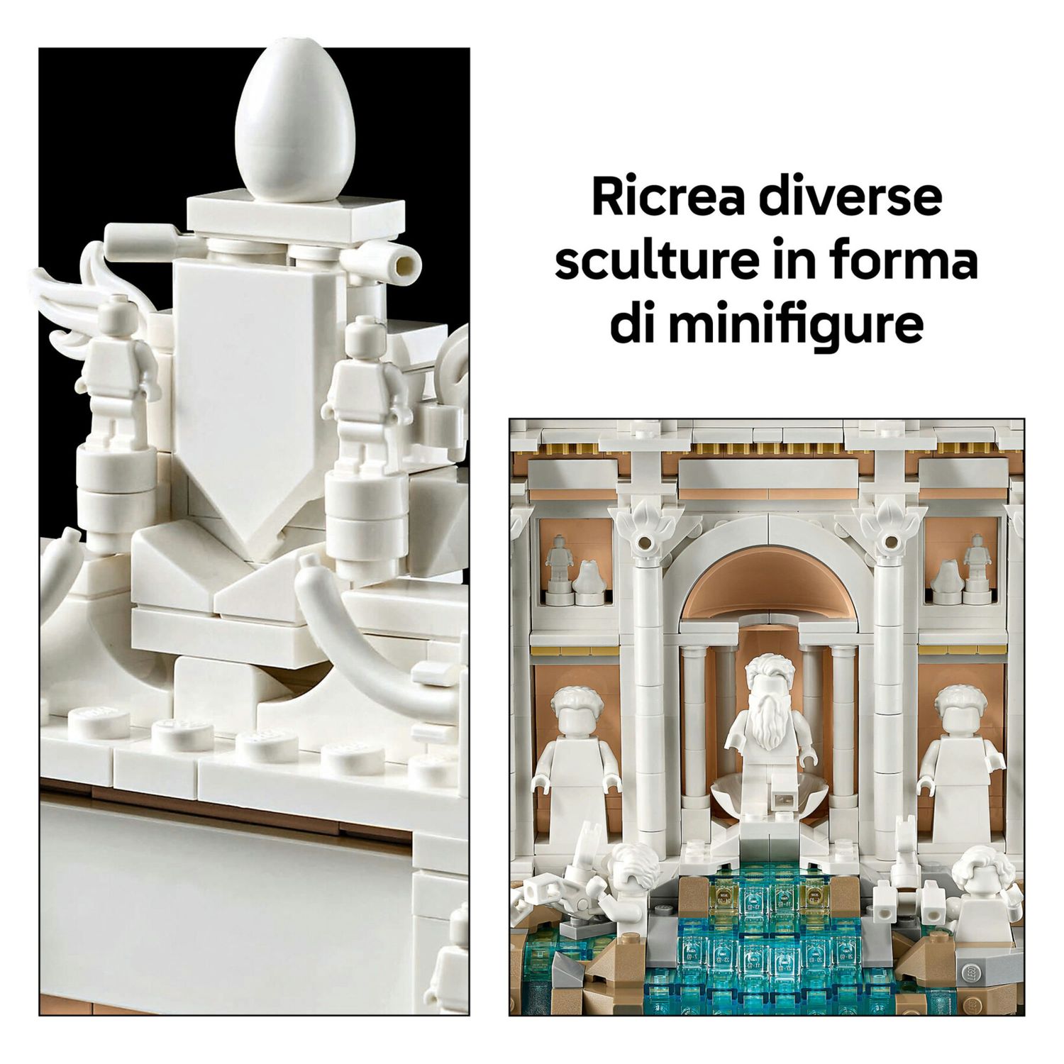 Lego architecture 21062 fontana di trevi - kit modellismo di monumenti fai da te per adulti da collezione, regalo uomo o donna - LEGO ARCHITECTURE, Lego
