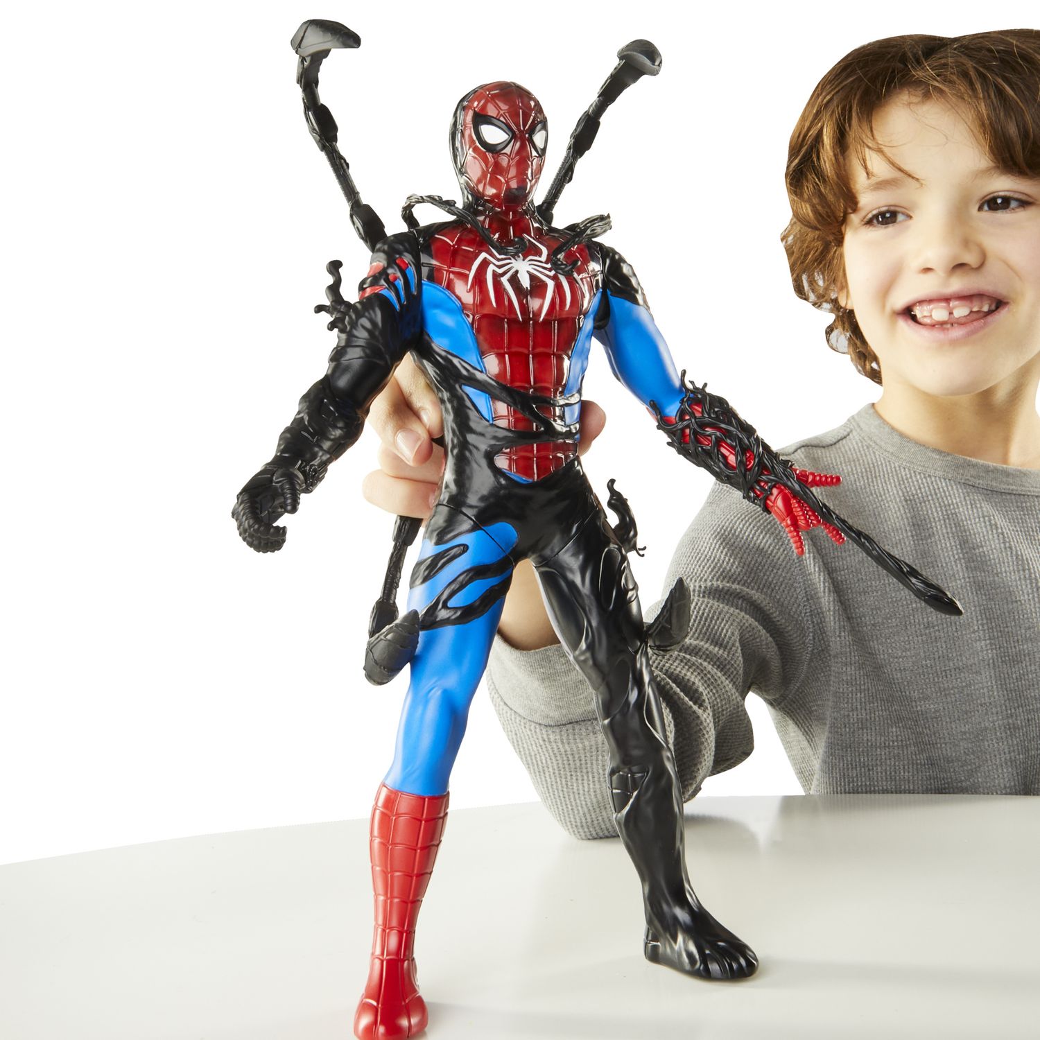 Marvel spider-man venomversus action figure liquid shifter 27 cm con accessori, trasformazione simbionte, gioco creativo per bambini 4+ - Spiderman