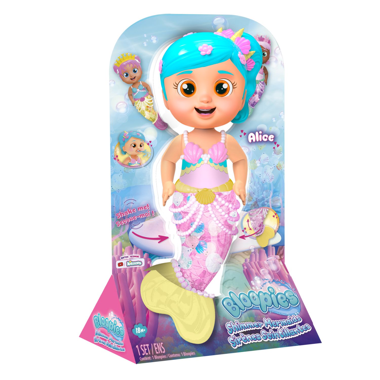 Bloopies shimmer mermaids, bambole bagnetto di sirenette che spruzzano acqua - BLOOPIES