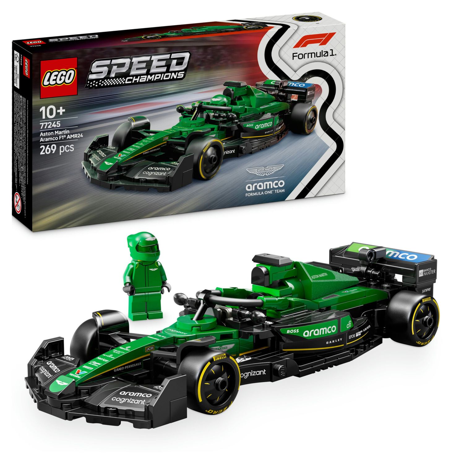 Lego speed champions 77245 auto da corsa aston martin aramco f1 amr24 macchina giocattolo da collezione con pilota, bambini10+ - LEGO SPEED CHAMPIONS, Lego