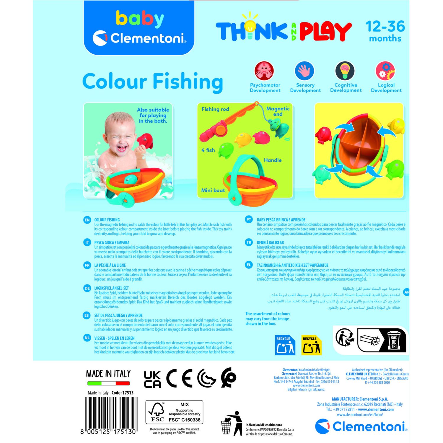 Baby clementoni - think & play - colour fishing - 17513 - BABY CLEMENTONI