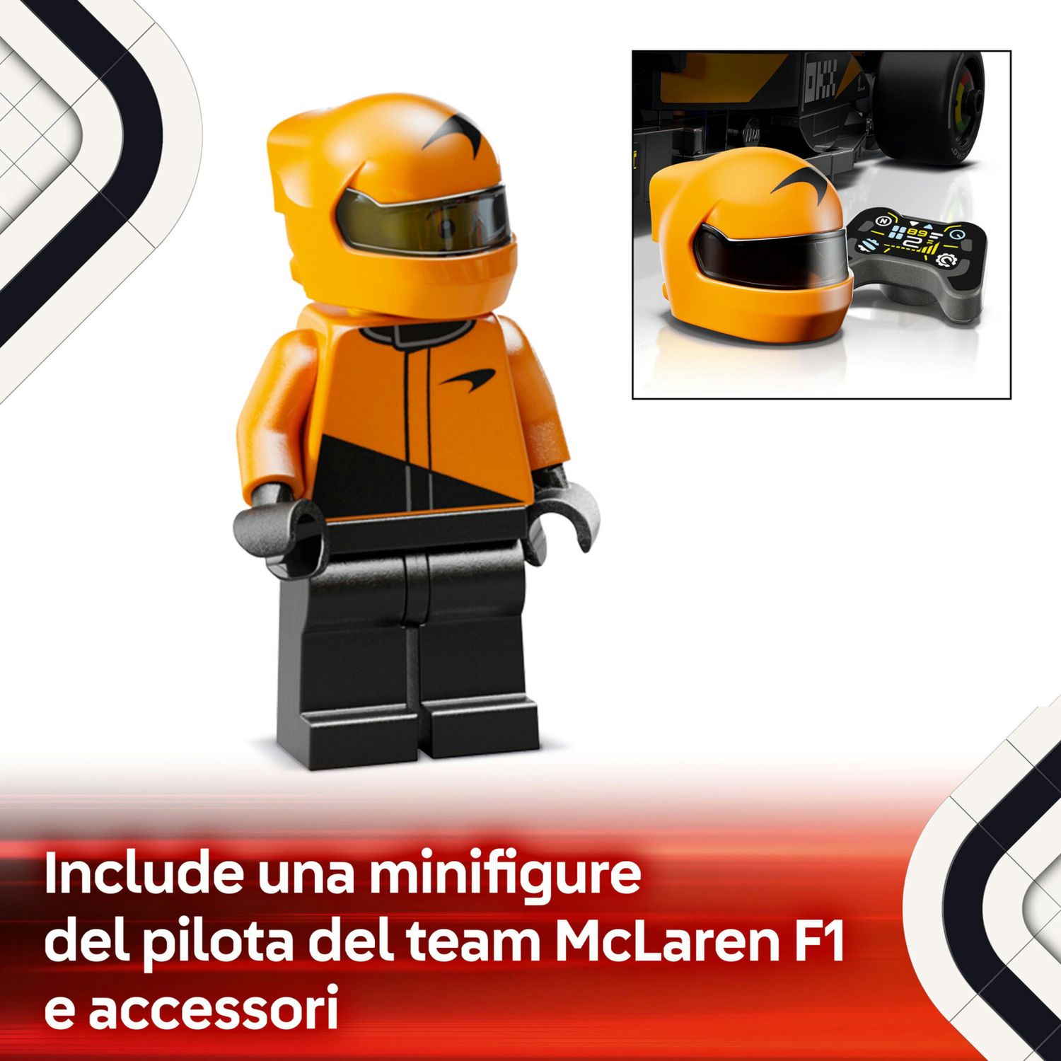 Lego speed champions 77251 auto da corsa mclaren f1 team mcl38 macchina giocattolo da collezione con minifigure per bambine10+ - LEGO SPEED CHAMPIONS, Lego