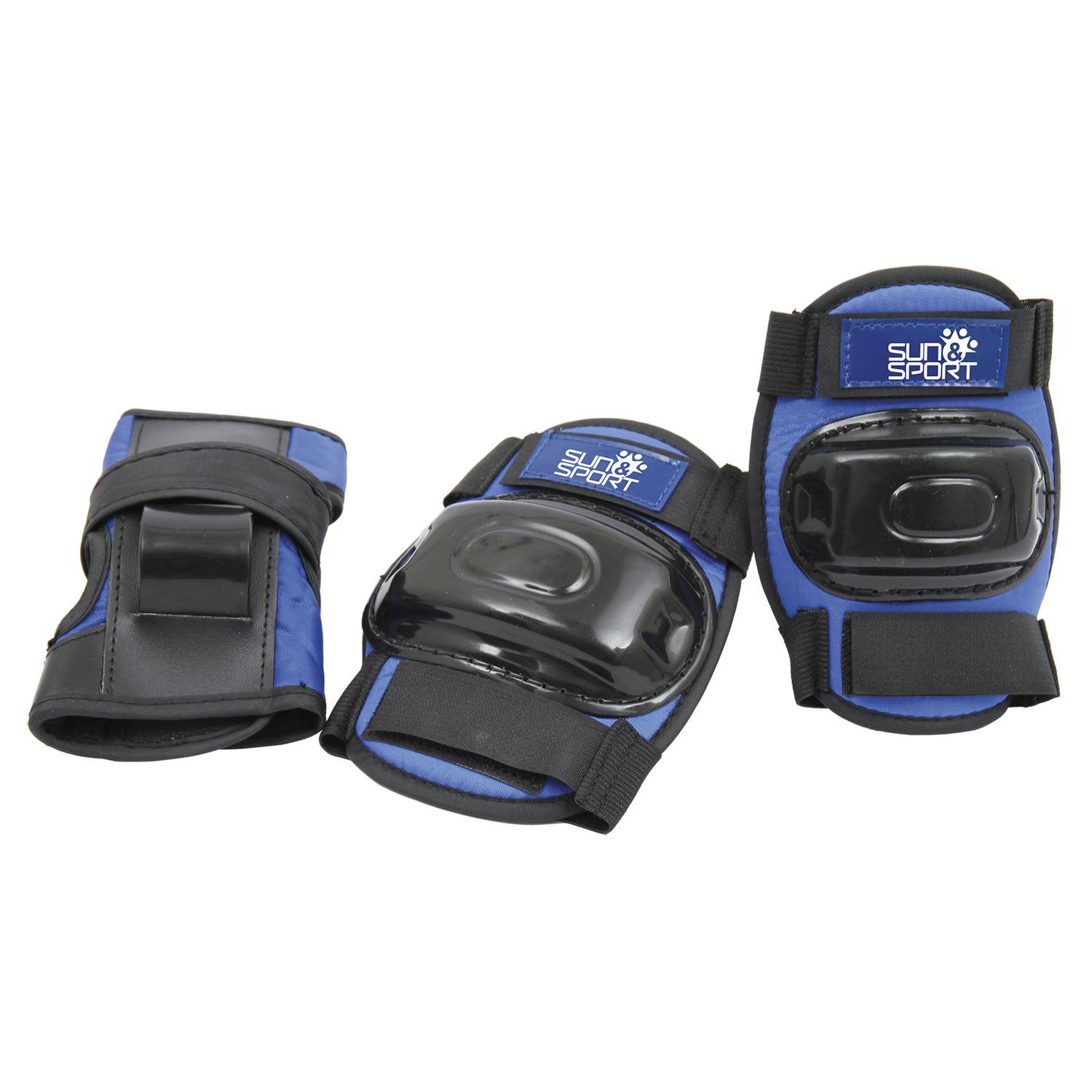 Set protezioni blu per pattinaggio, bici e altre attività sportive - regolabili, adatti a bambini fino a 50 kg - SUN&SPORT