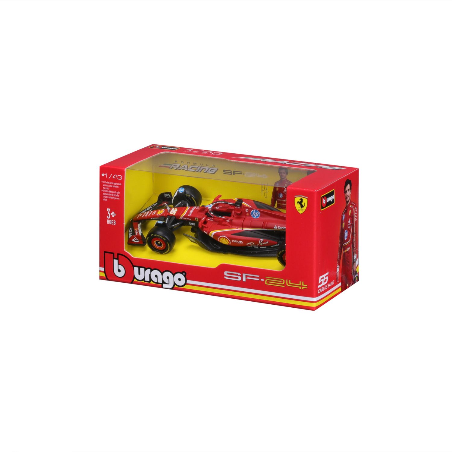Auto burago ferrari f1 sf-24 #16 leclerc - scala 1:43, licenza ufficiale - BBURAGO