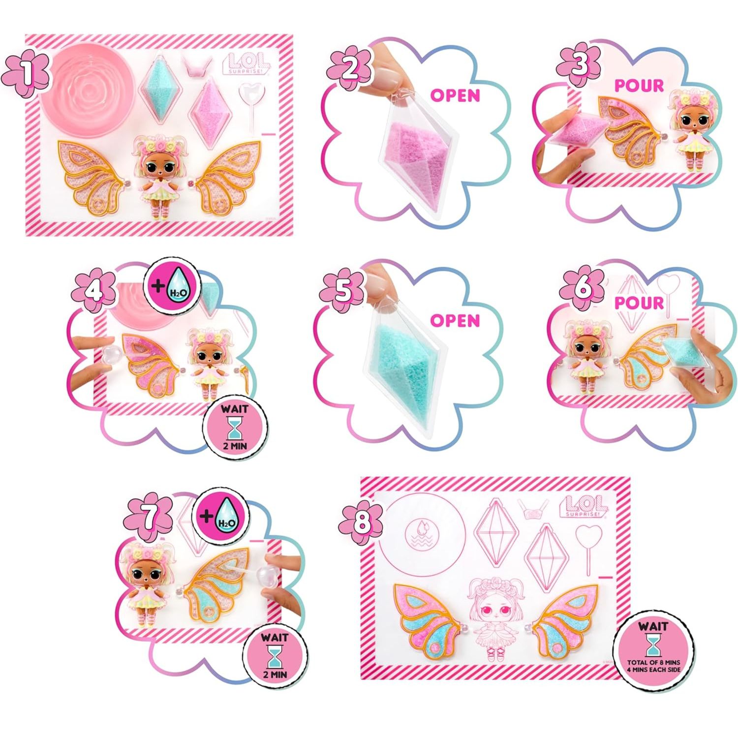 L.o.l. surprise! fairies tots - include 1 bambola, confezione sorpresa, 8 bambole da collezionare, ali da fata personalizzabili - L.O.L SURPRISE
