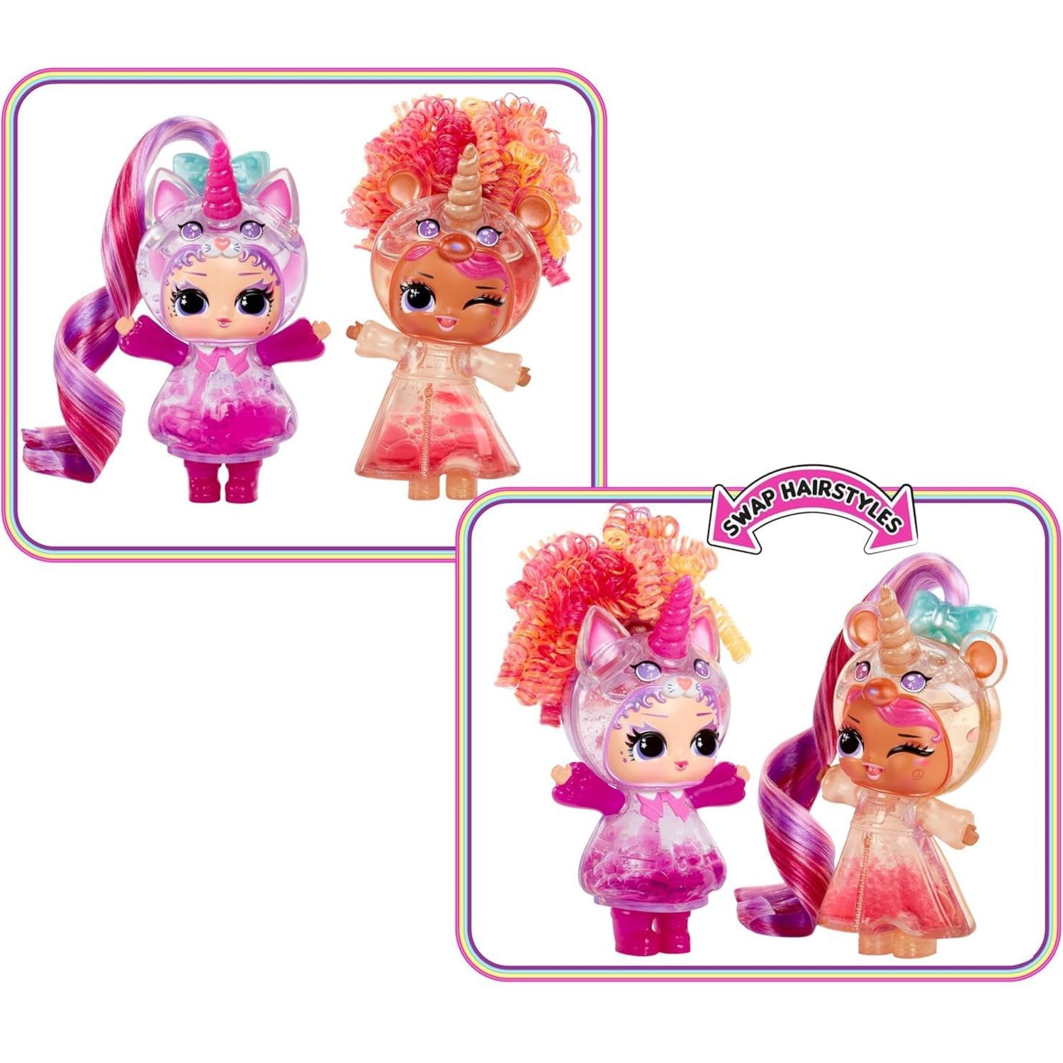 L.o.l. surprise! unicorns tots - include 1 bambola trasparente con lampada lavica, confezione sorpresa, 8 bambole da collezionare, 2 pozioni colorate - L.O.L SURPRISE