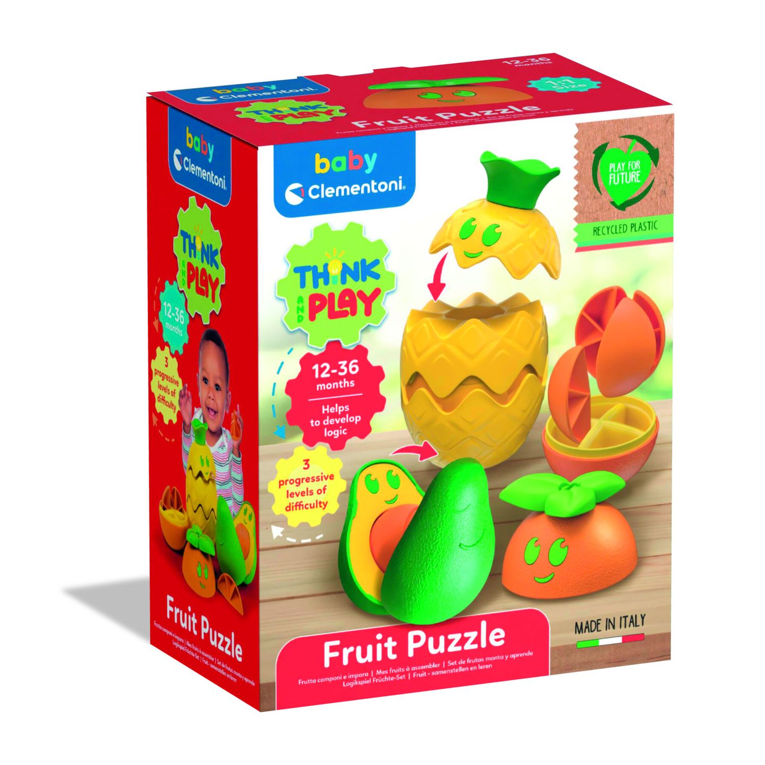 Baby clementoni - think & play - fruit puzzle - 17512 - BABY CLEMENTONI