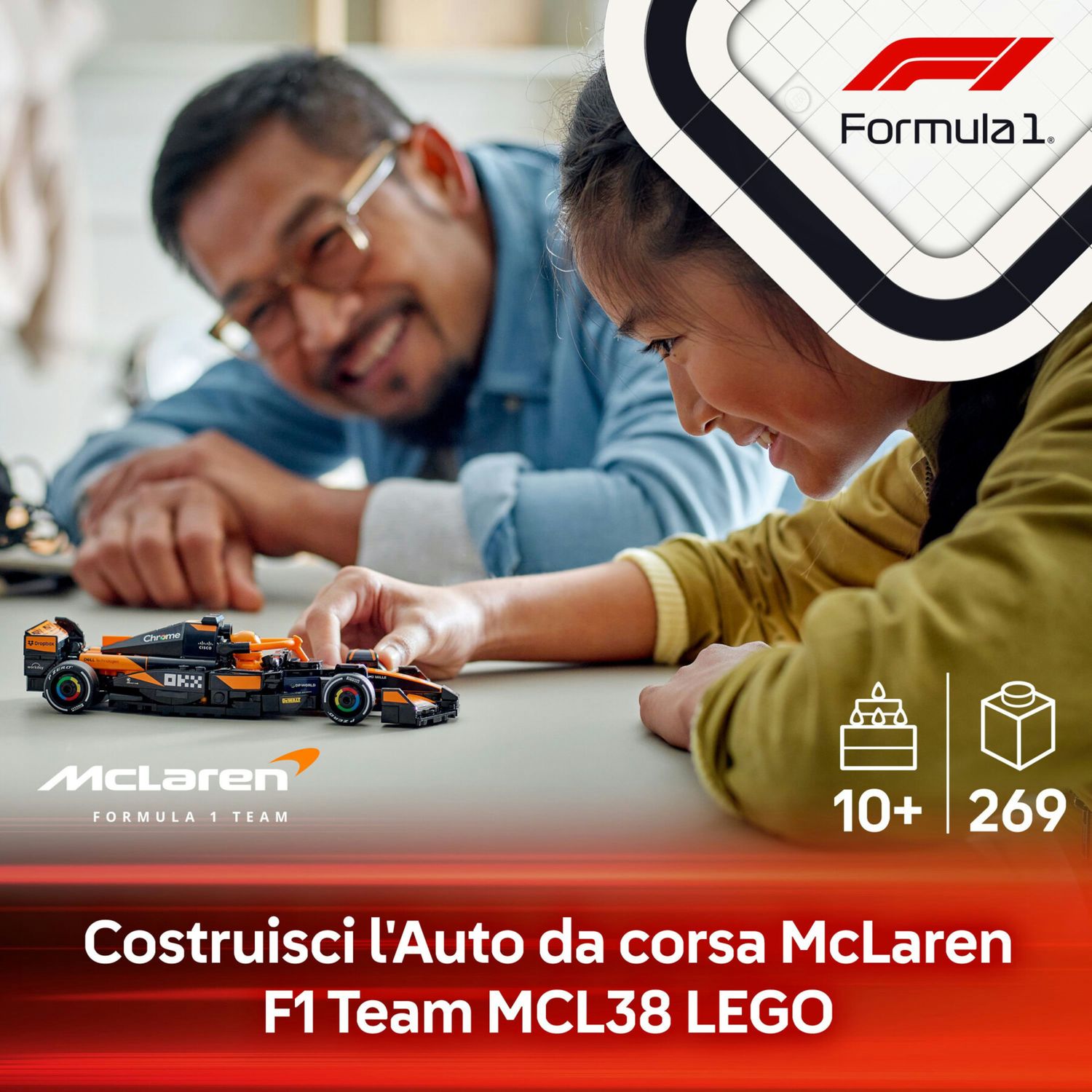 Lego speed champions 77251 auto da corsa mclaren f1 team mcl38 macchina giocattolo da collezione con minifigure per bambine10+ - LEGO SPEED CHAMPIONS, Lego
