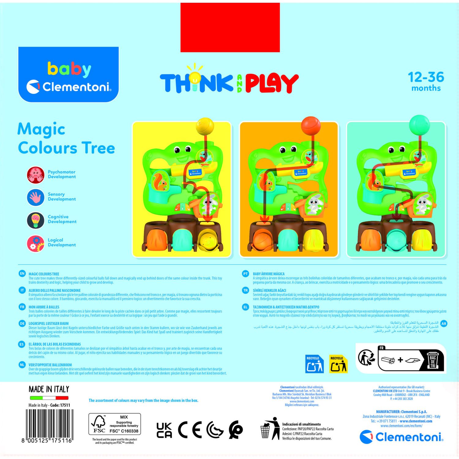 Baby clementoni - think & play - magic colours tree - 17511 - BABY CLEMENTONI