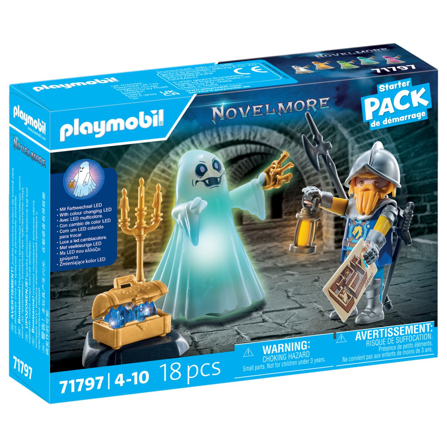 Playmobil 71797 - starter pack fantasma luminoso e cavaliere per bambini dai 4 anni - Playmobil