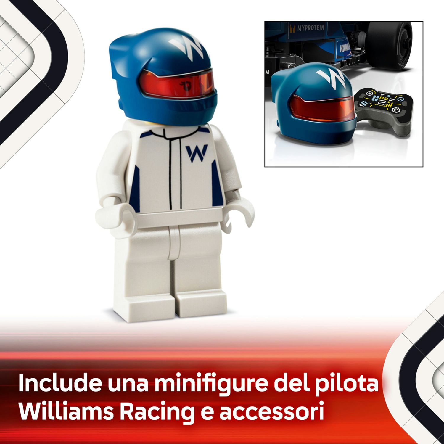 Lego speed champions 77249 auto da corsa f1 williams racing fw46 macchina giocattolo da collezione con minifigure, bambini 10+ - LEGO SPEED CHAMPIONS, Lego