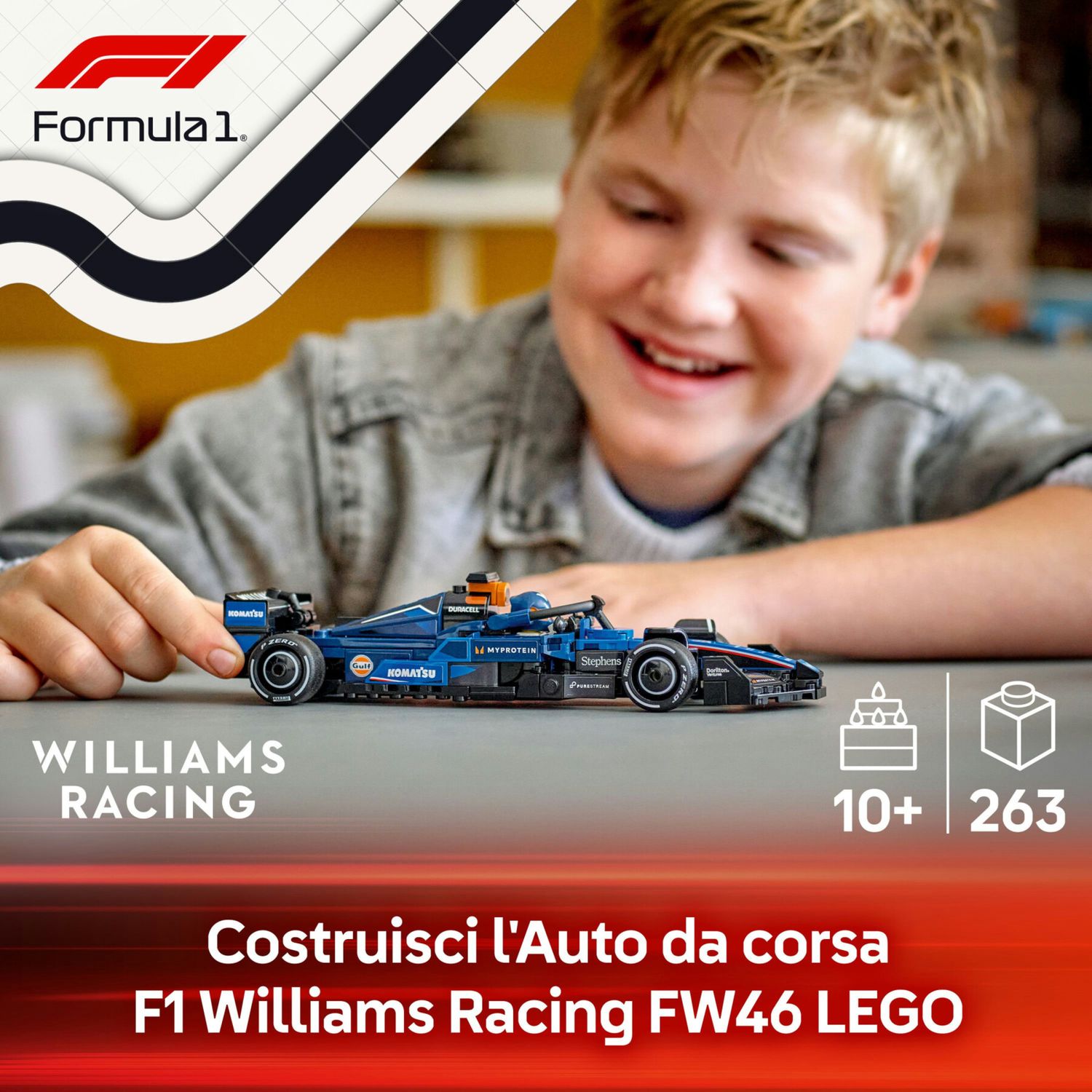Lego speed champions 77249 auto da corsa f1 williams racing fw46 macchina giocattolo da collezione con minifigure, bambini 10+ - LEGO SPEED CHAMPIONS, Lego