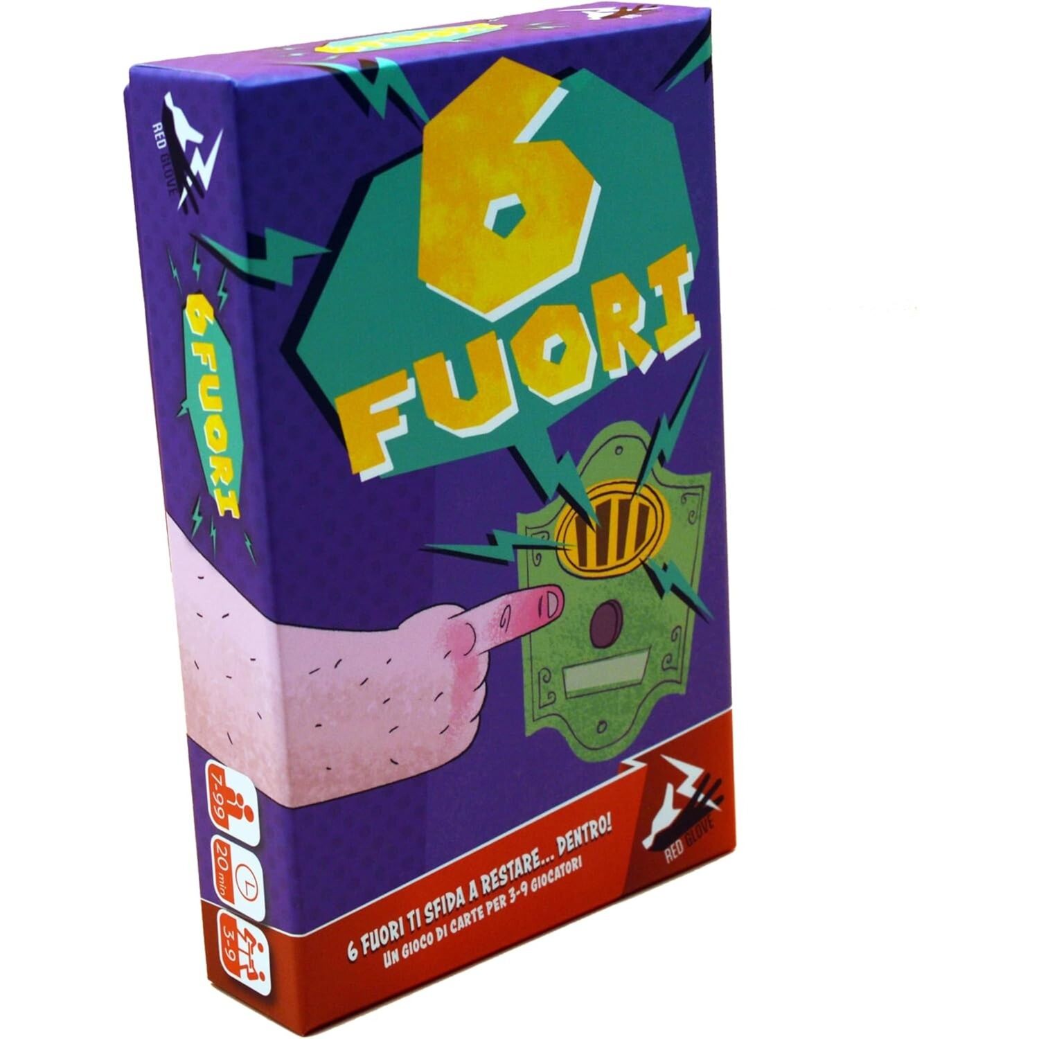 6 fuori red glove - party game da tavolo in italiano gioco di carte 6 fuori - per 3-9 giocatori - 7+ - RED EDIZIONI