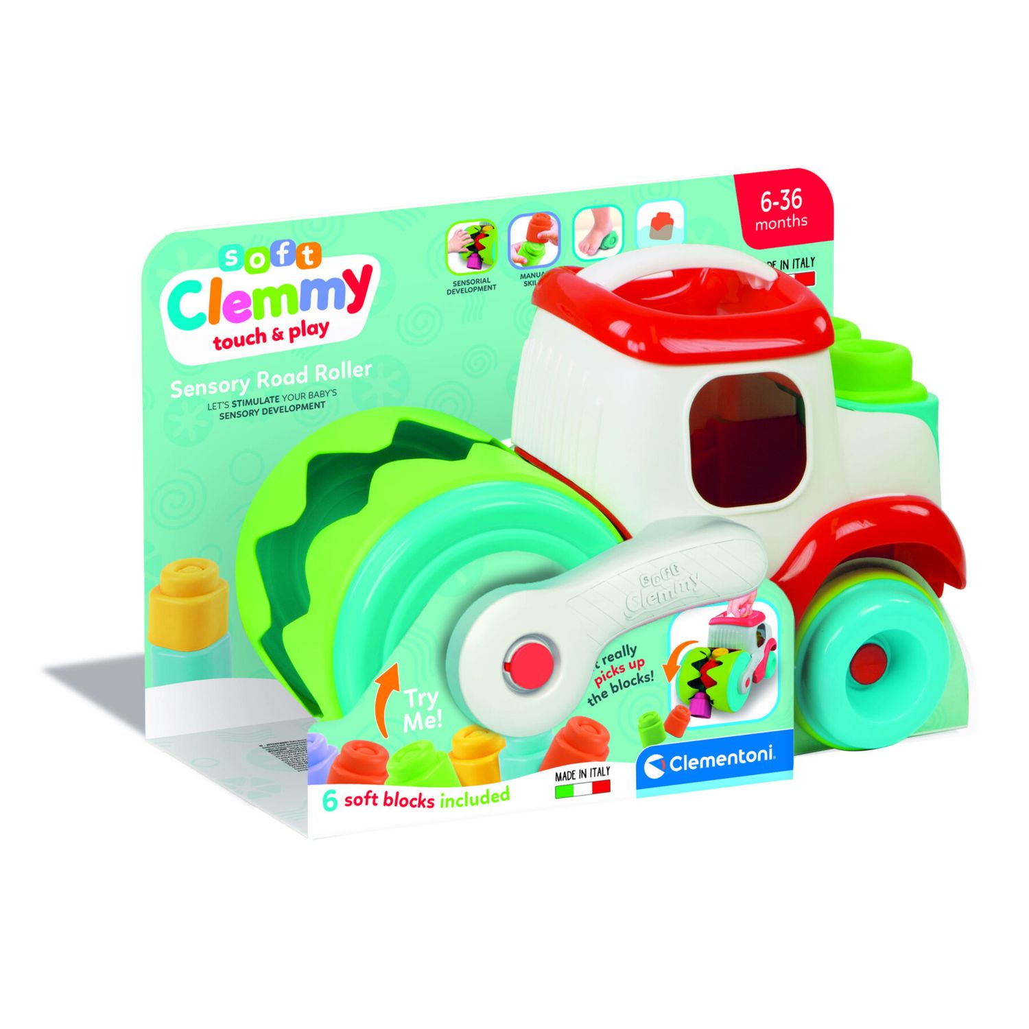 Clemmy - sensory road roller - blocks catcher - 17495 - CLEMMY