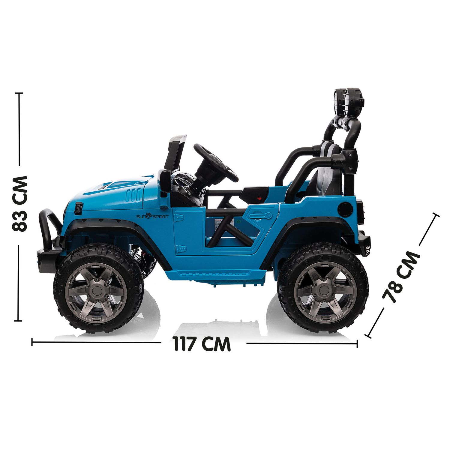 Auto off-road a 2 posti con batteria al litio 12v, luci, suoni e radiocomando per bambini - esperienza di guida sicura e divertente - SUN&SPORT