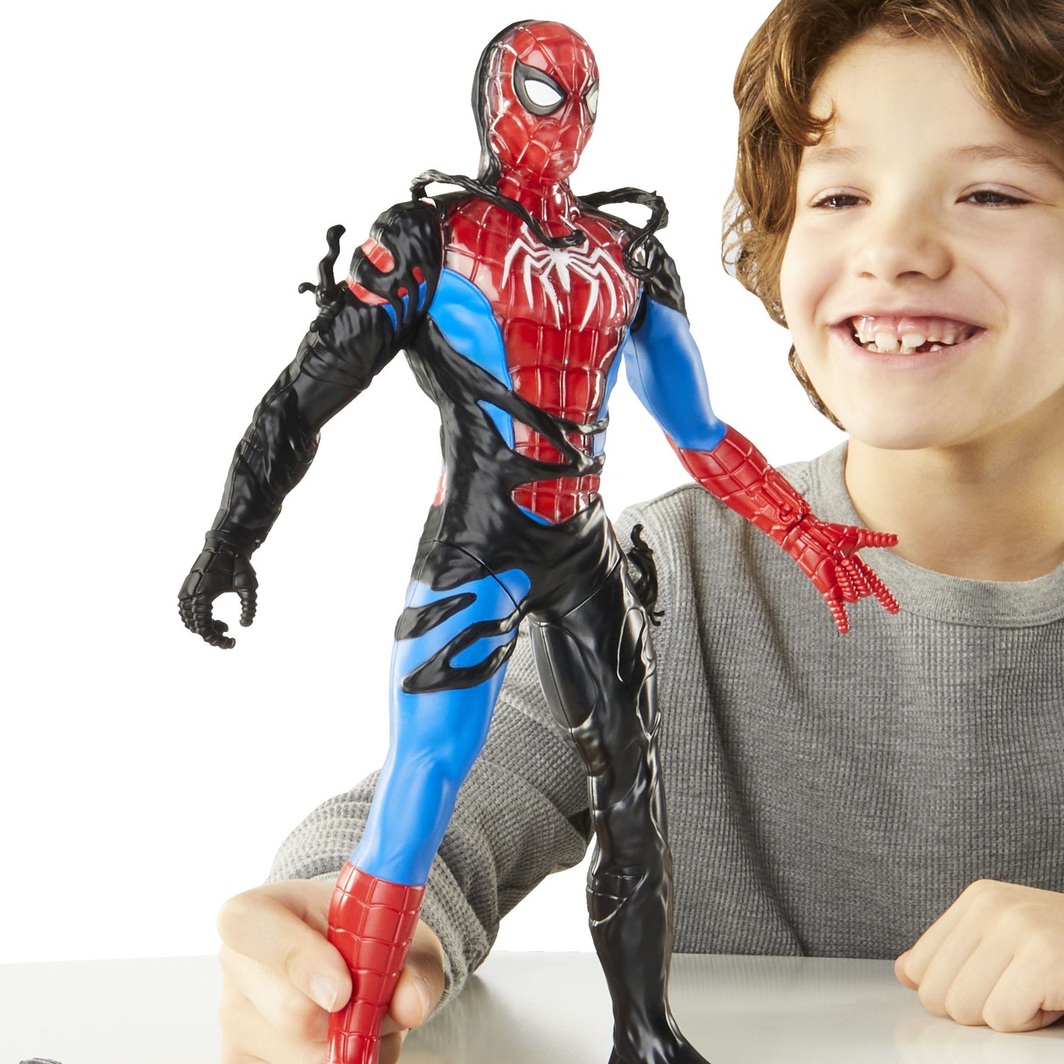 Marvel spider-man venomversus action figure liquid shifter 27 cm con accessori, trasformazione simbionte, gioco creativo per bambini 4+ - Spiderman