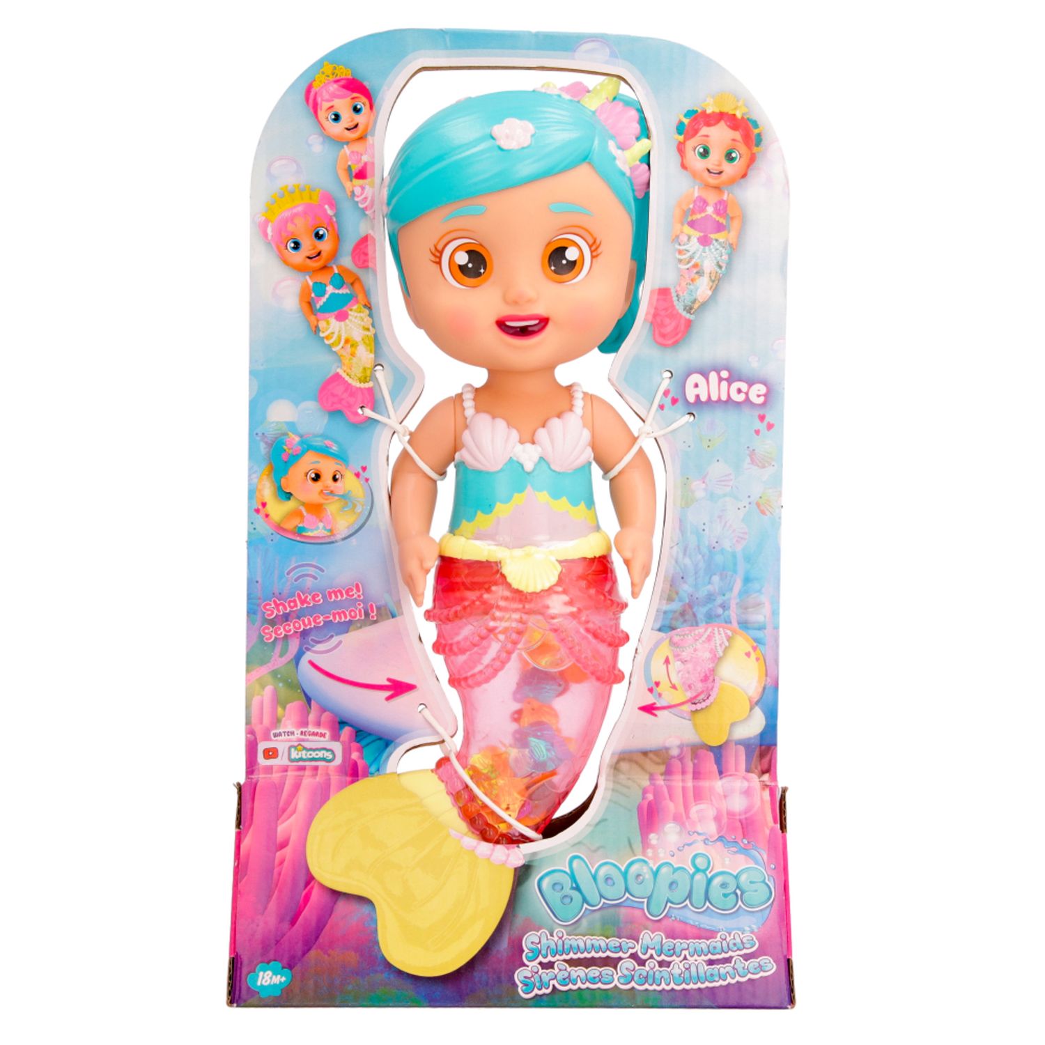 Bloopies shimmer mermaids, bambole bagnetto di sirenette che spruzzano acqua - BLOOPIES