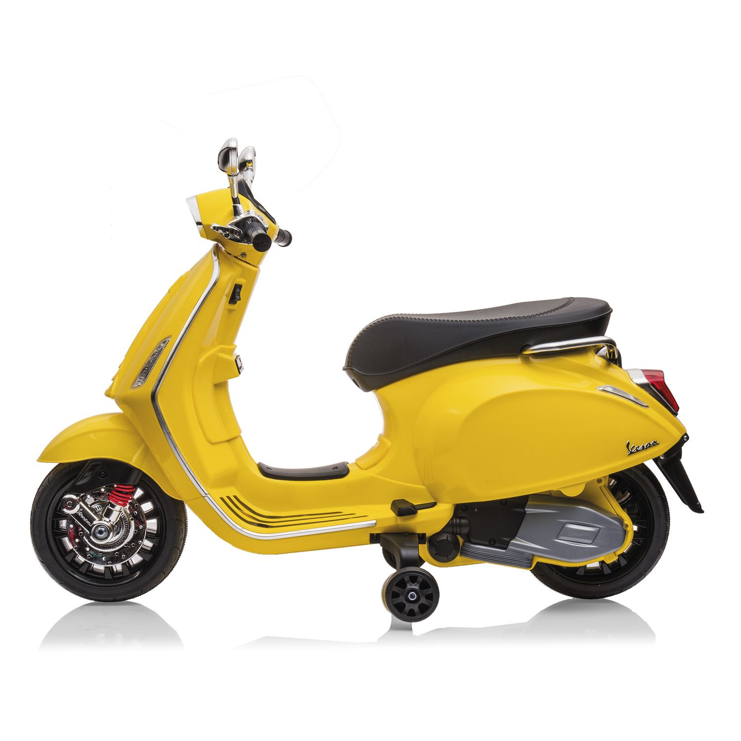 Vespa piaggio gialla per bambini con acceleratore a pedale, batteria 12v al litio, radio e funzioni avanzate - sicurezza e divertimento - SUN&SPORT