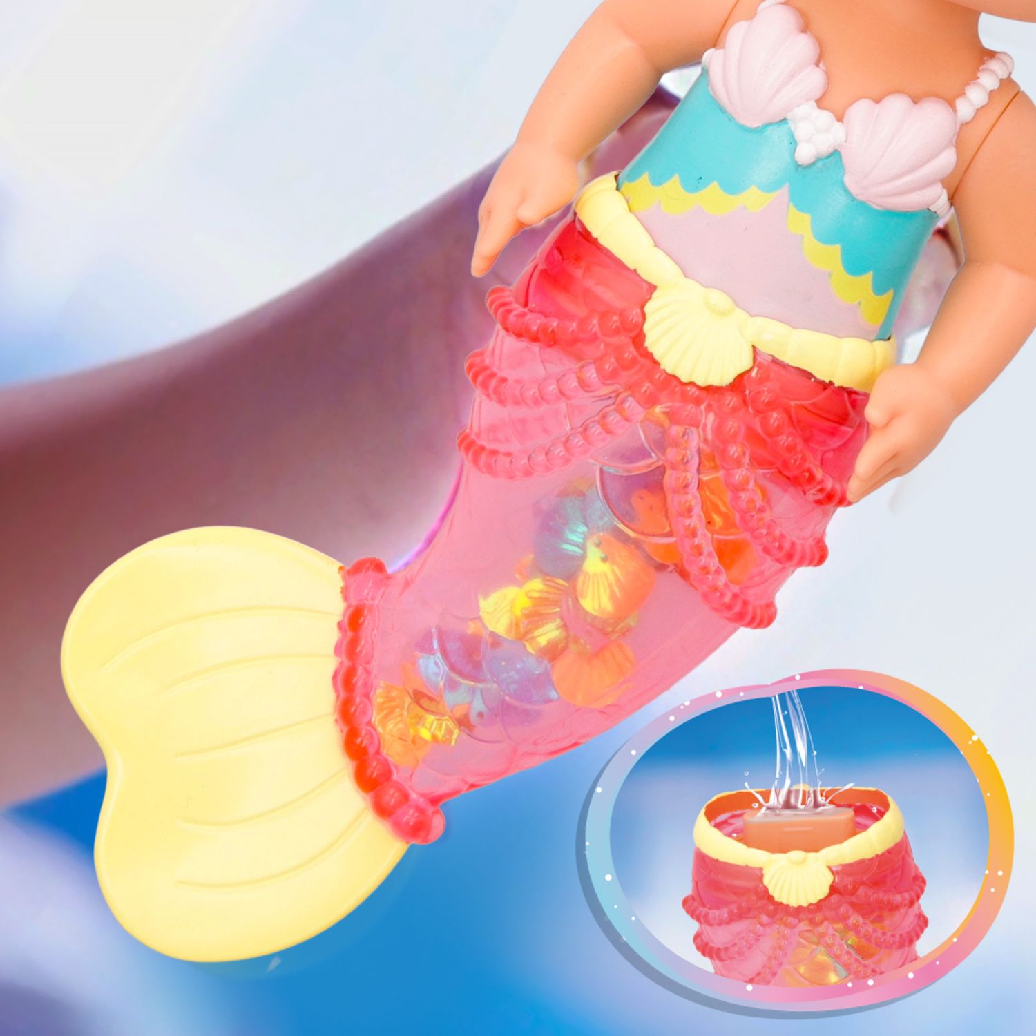 Bloopies shimmer mermaids, bambole bagnetto di sirenette che spruzzano acqua - BLOOPIES